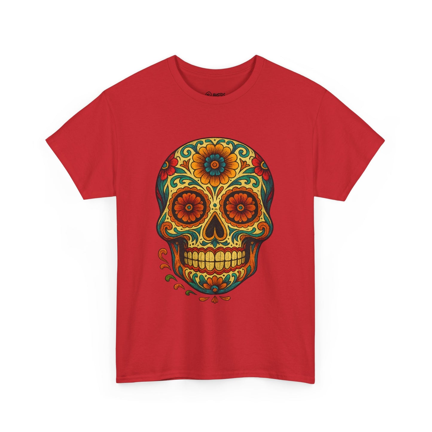 Day of the Dead Skull Tee, Unisex Cotton Shirt, Festival Fashion, Halloween Apparel, Vintage Style Tee, Bohemian Gift