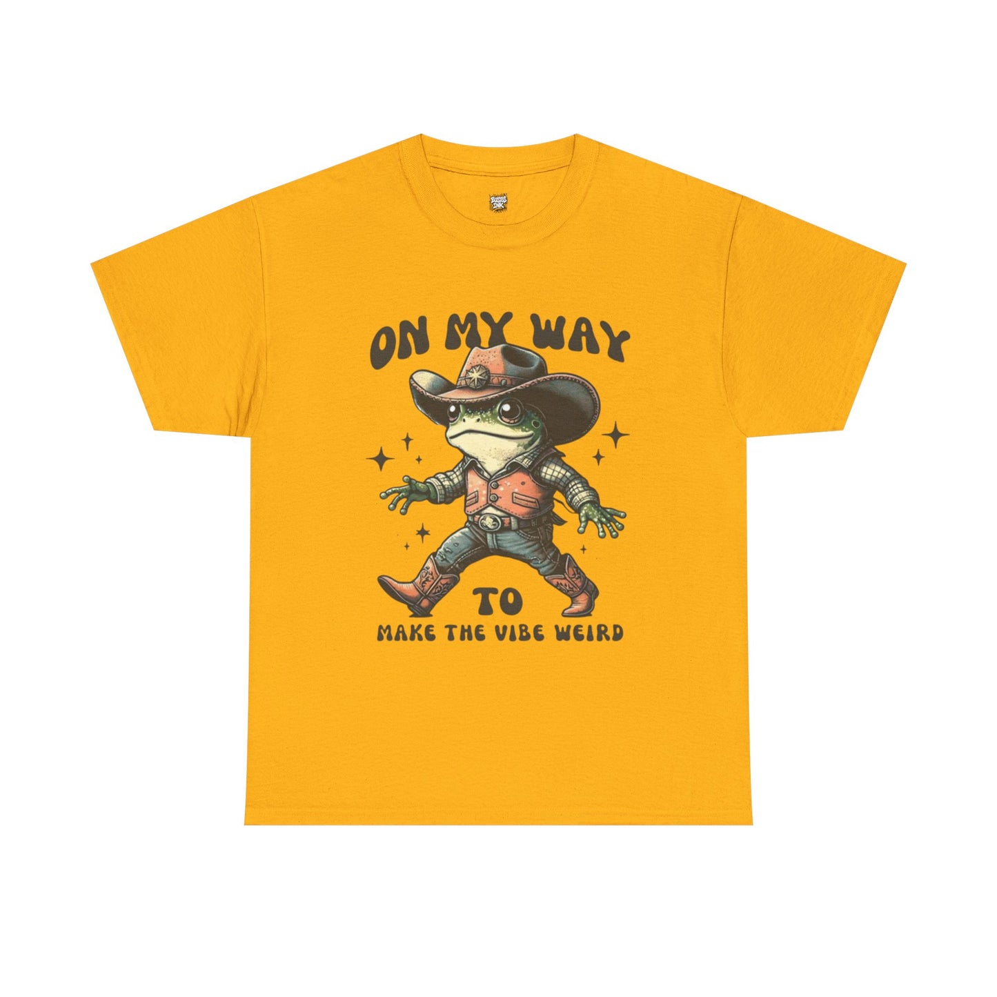 Playful Vibe Frog Tee | Unisex Heavy Cotton T-Shirt, Quirky Graphic Tee, Unique Gift, Casual Wear, Fun Humor Shirt