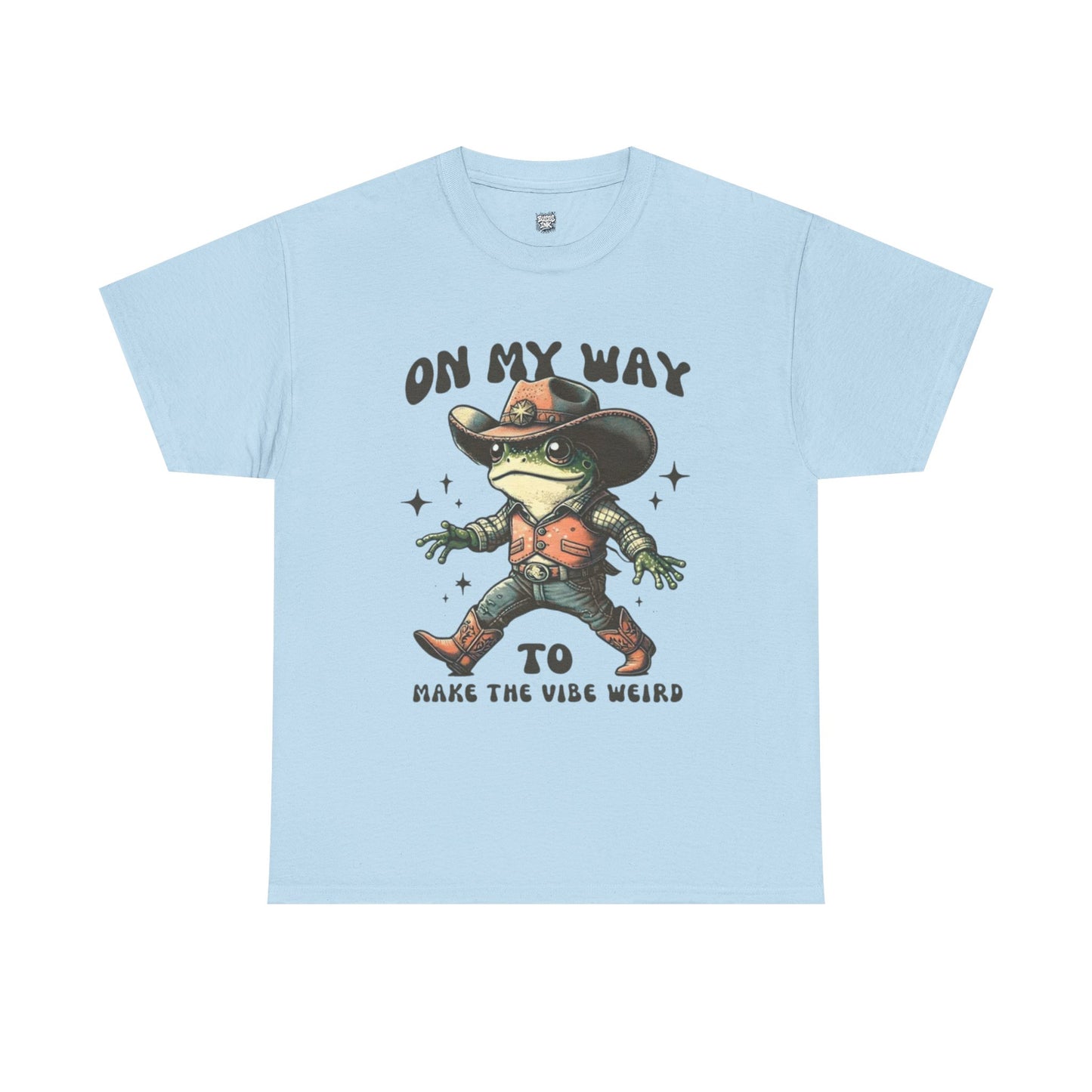 Playful Vibe Frog Tee | Unisex Heavy Cotton T-Shirt, Quirky Graphic Tee, Unique Gift, Casual Wear, Fun Humor Shirt