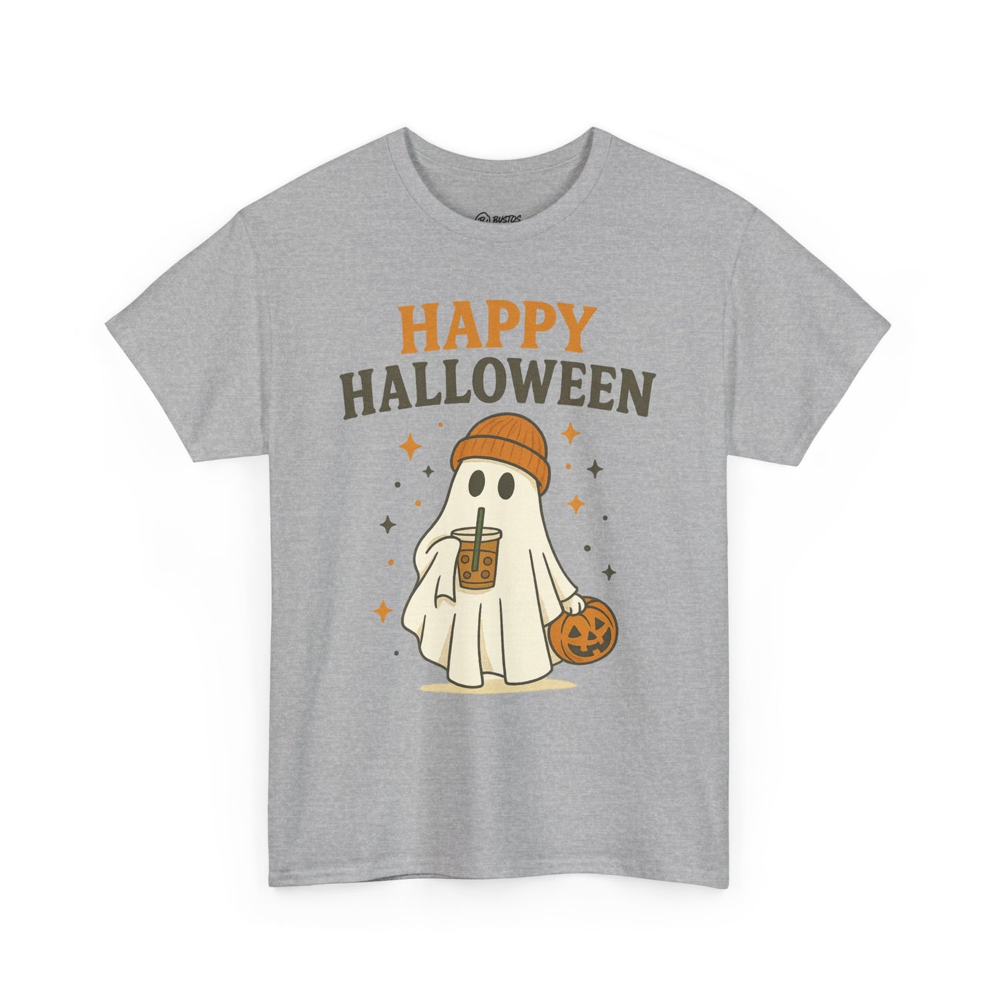 Happy Halloween Unisex Heavy Cotton Tee - Spooky Ghost Shirt, Fall Fashion, Halloween Party Wear, Trick or Treat Tee, Seasonal Gift