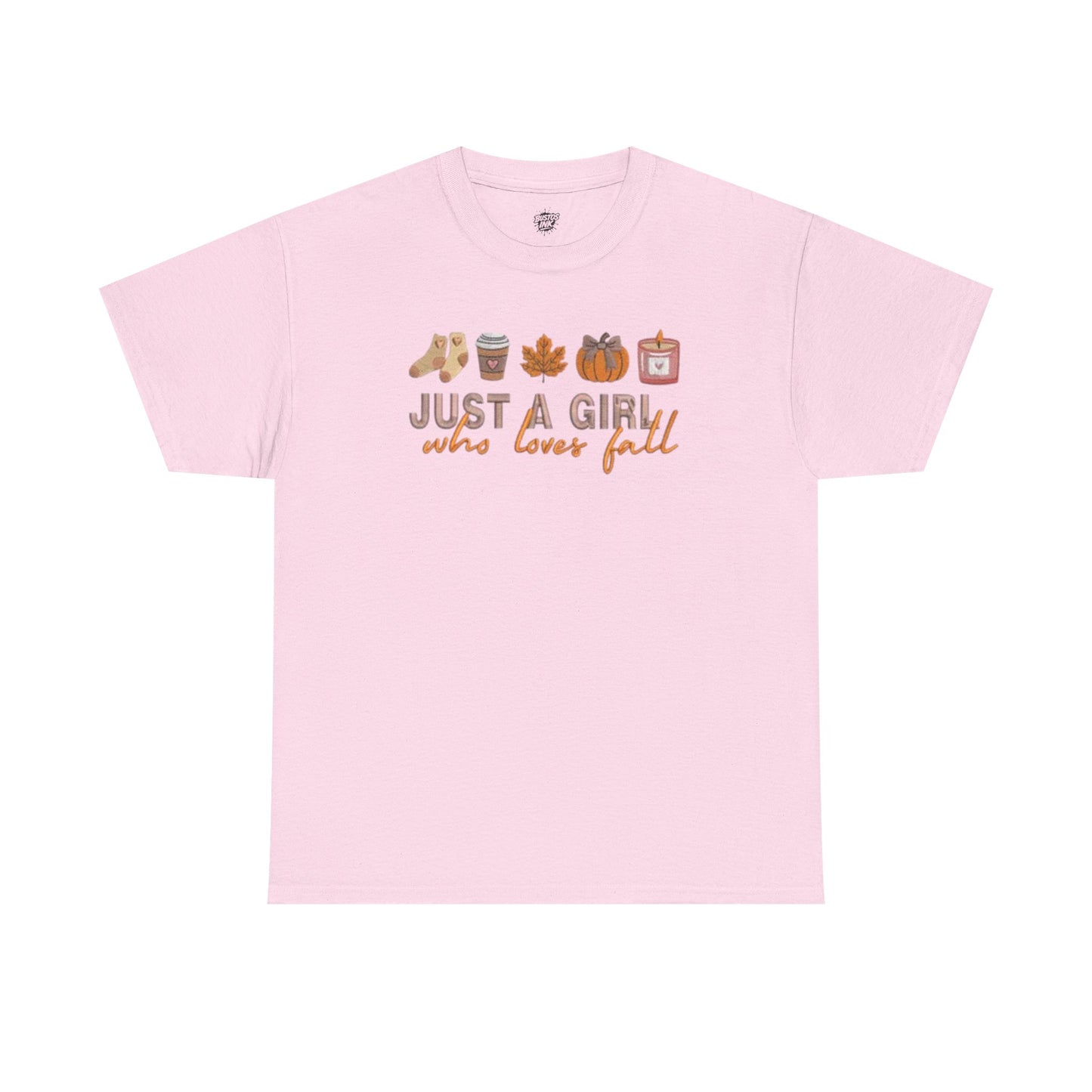 Just a Girl Who Loves Fall- Unisex Heavy Cotton Short Sleeve Tee