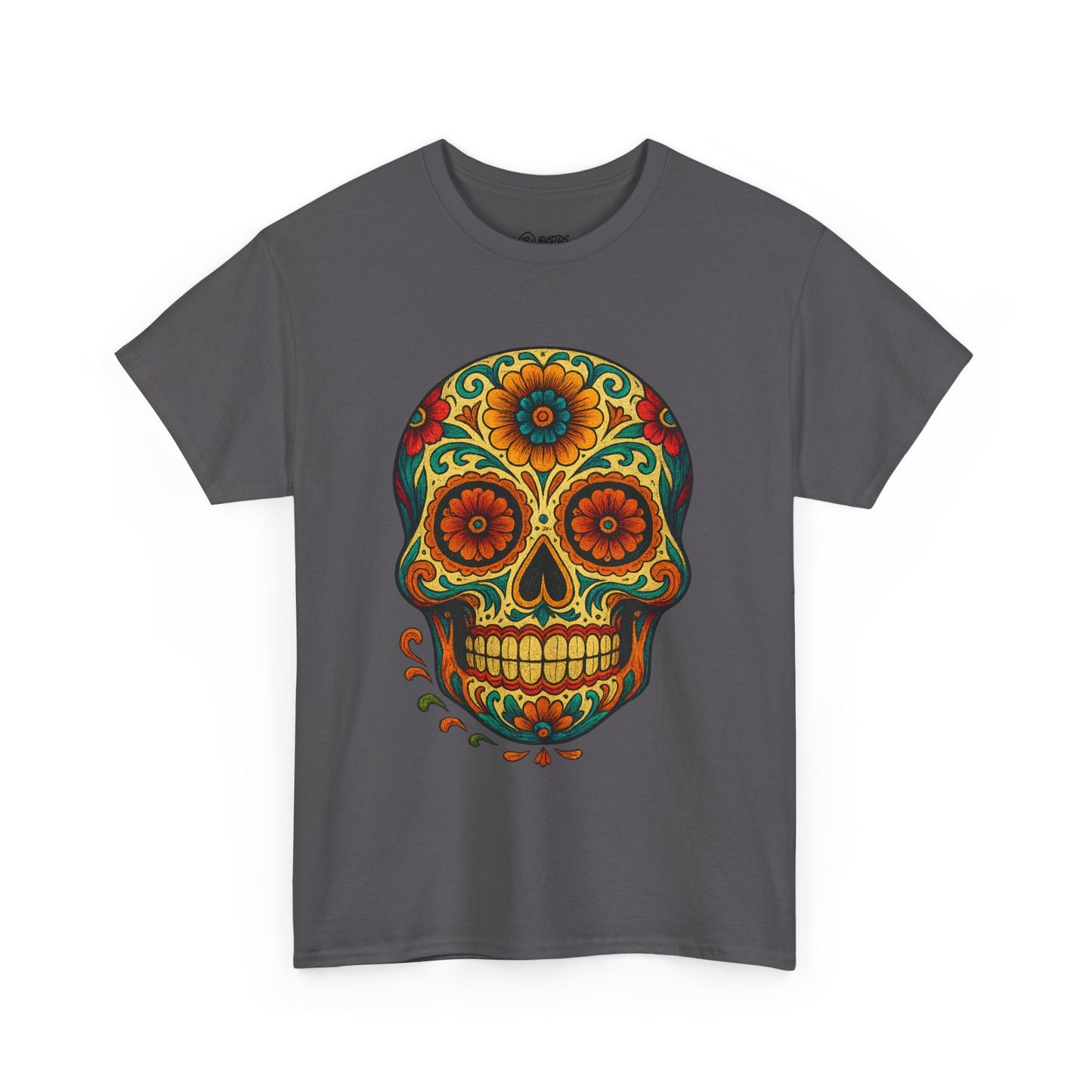 Day of the Dead Skull Tee, Unisex Cotton Shirt, Festival Fashion, Halloween Apparel, Vintage Style Tee, Bohemian Gift
