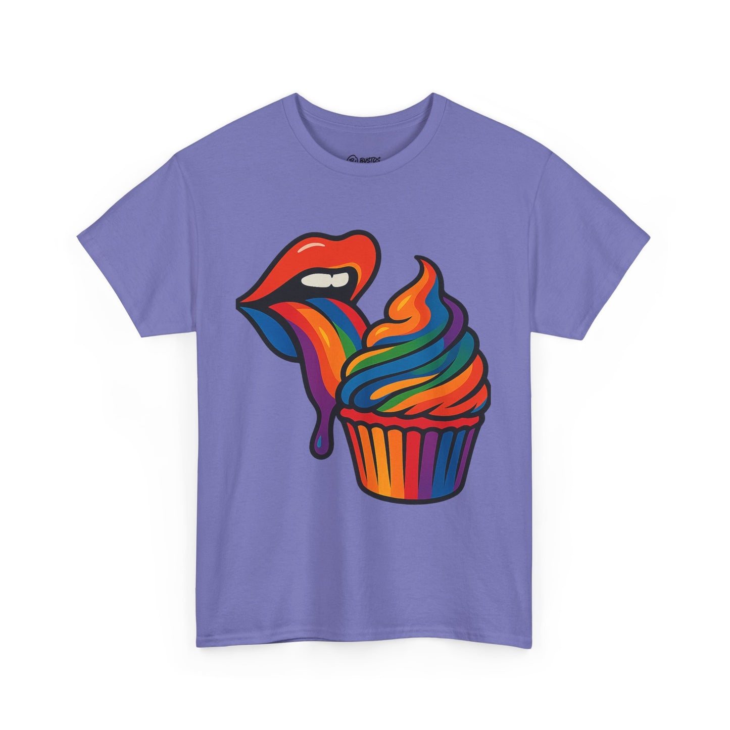 Rainbow Cupcake Unisex Tee, Fun Graphic Tee, Pride Shirt, Gift for Food Lovers, Vibrant Casual Wear