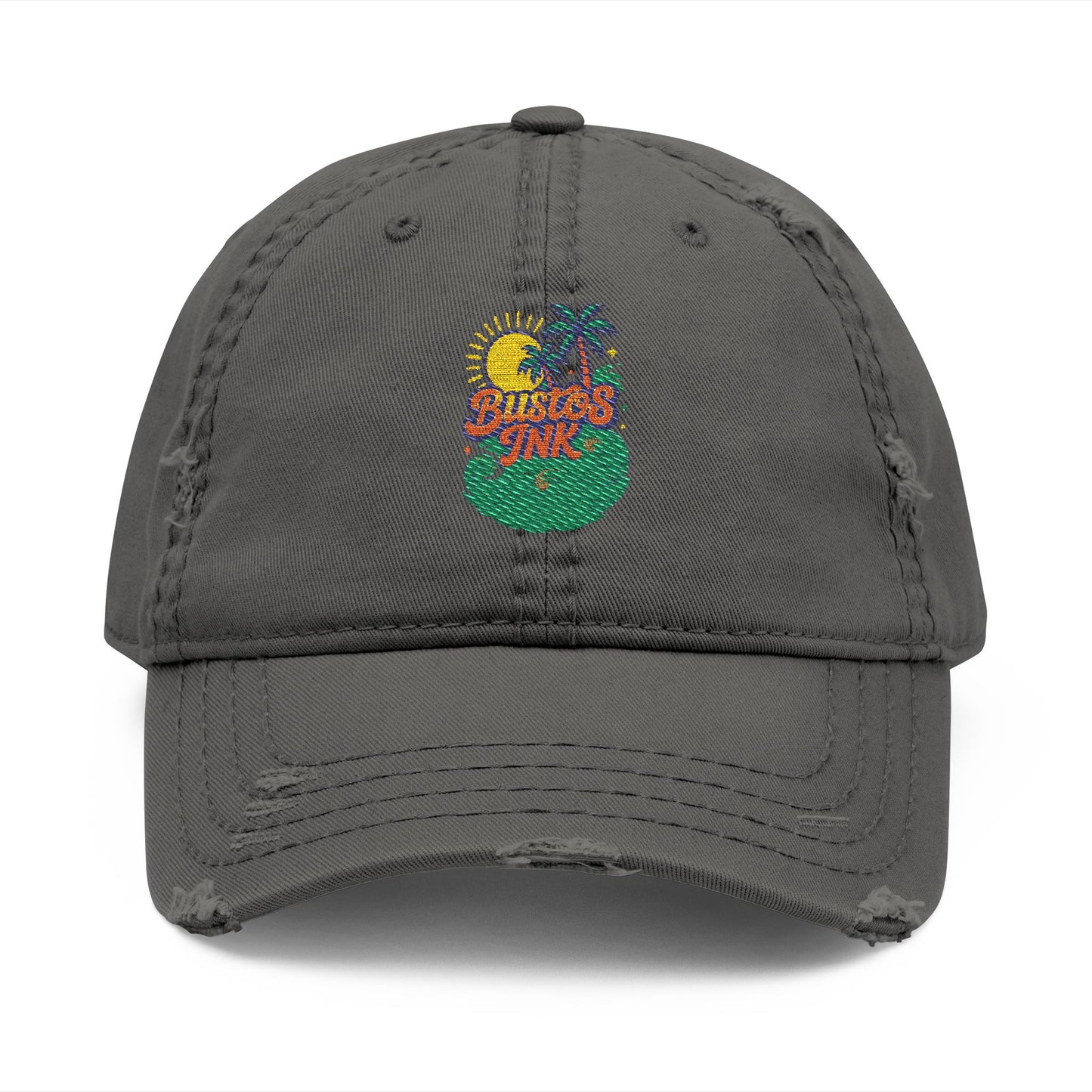Bustos Ink Beach Distressed Embroidered Cap