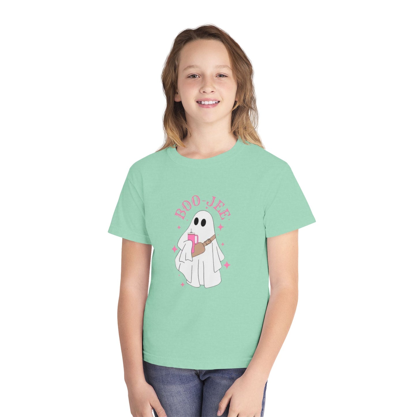 Boo Jee Ghost Youth Midweight Tee-Halloween Shirt