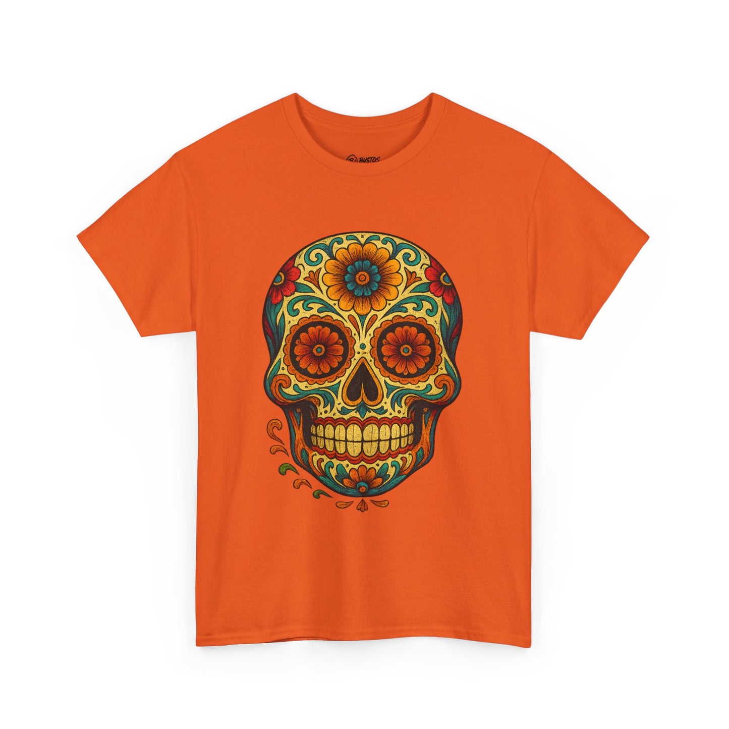 Day of the Dead Skull Tee, Unisex Cotton Shirt, Festival Fashion, Halloween Apparel, Vintage Style Tee, Bohemian Gift