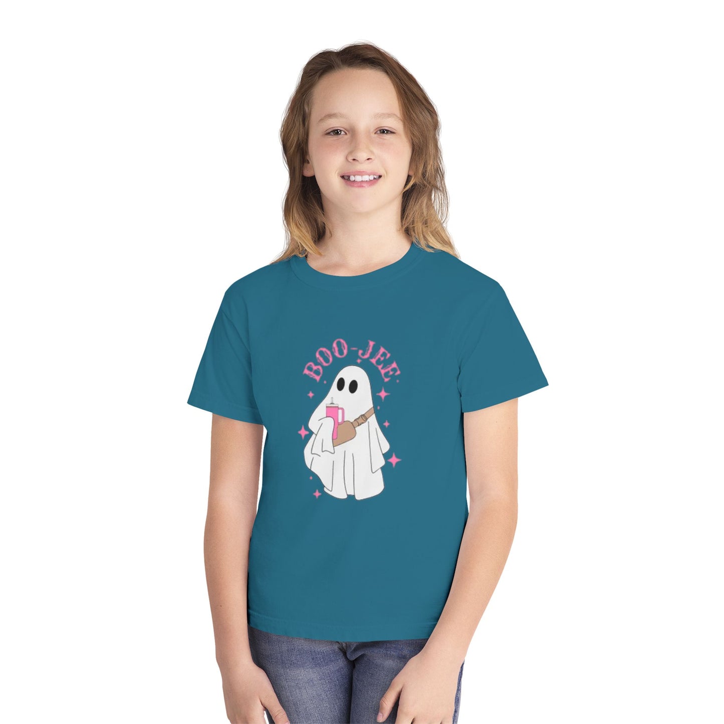 Boo Jee Ghost Youth Midweight Tee-Halloween Shirt