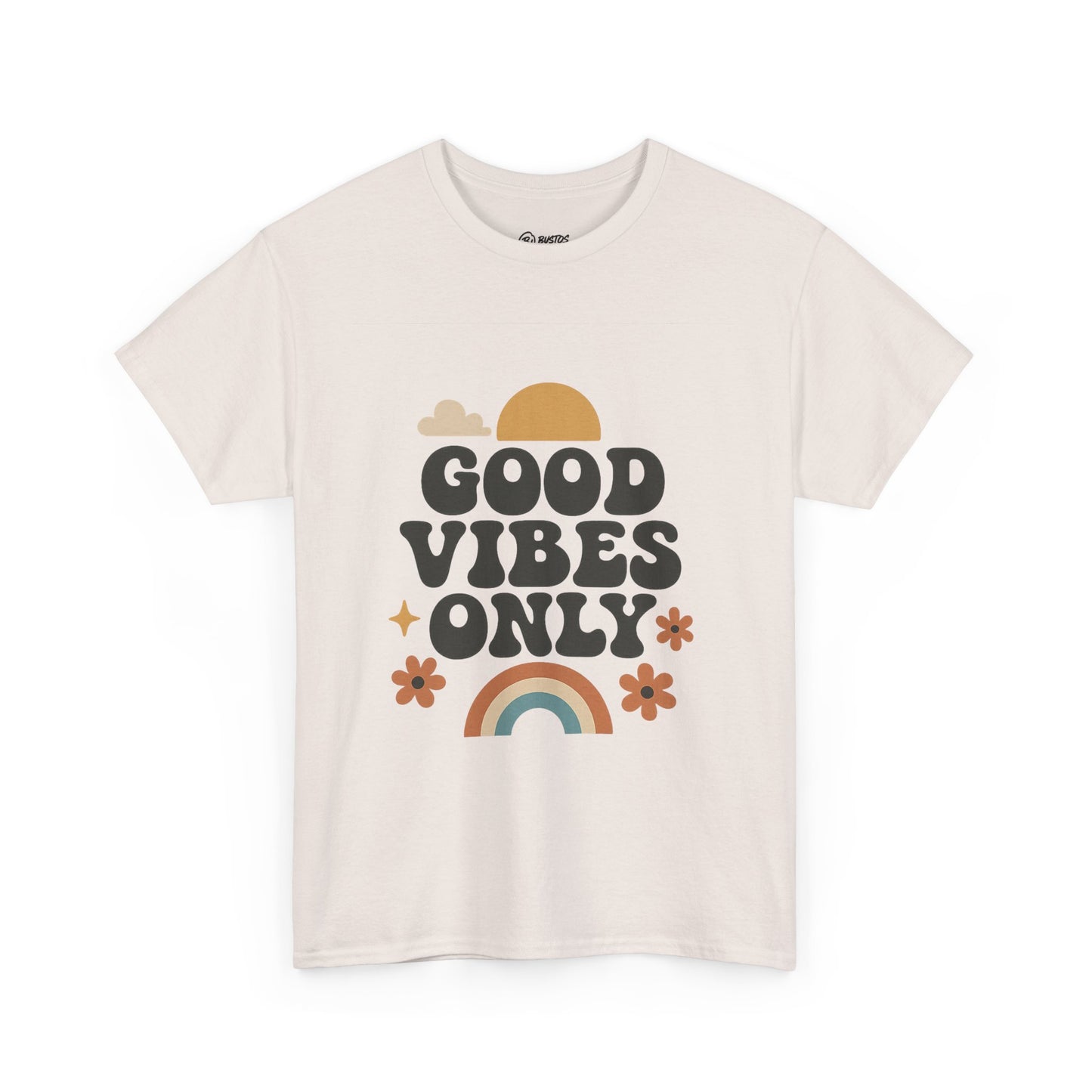 Good Vibes Only Unisex Heavy Cotton Tee, Positive Message Shirt, Casual Everyday Tee, Gift for Friends, Summer Wear