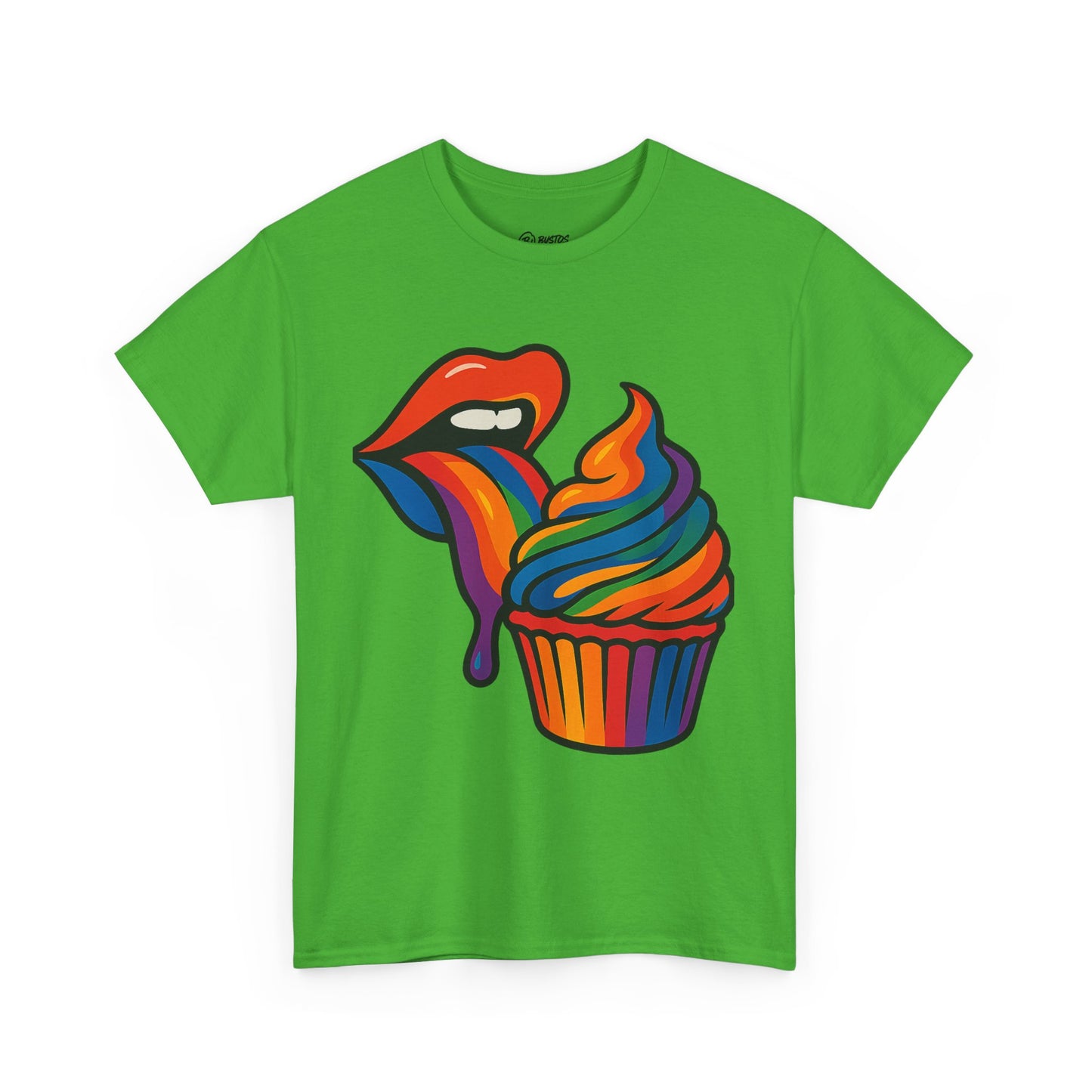 Rainbow Cupcake Unisex Tee, Fun Graphic Tee, Pride Shirt, Gift for Food Lovers, Vibrant Casual Wear
