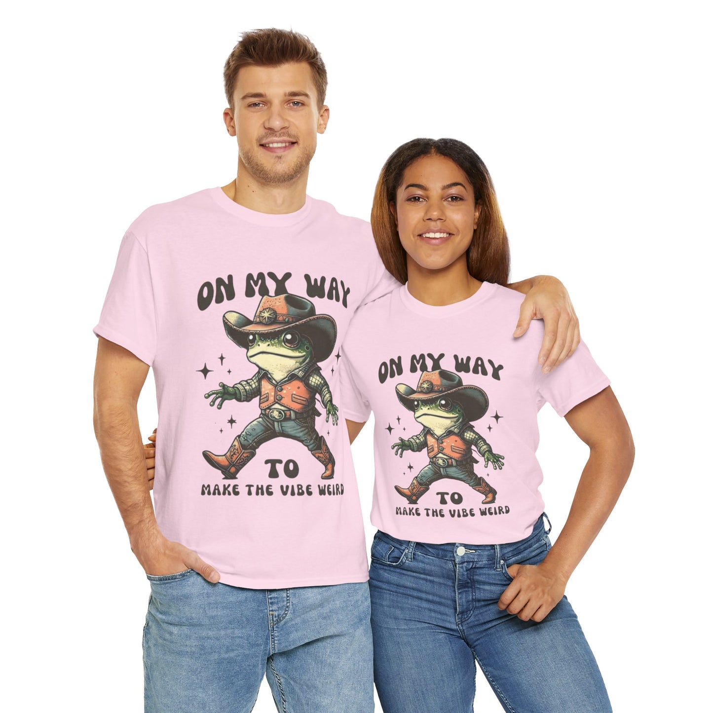 Playful Vibe Frog Tee | Unisex Heavy Cotton T-Shirt, Quirky Graphic Tee, Unique Gift, Casual Wear, Fun Humor Shirt