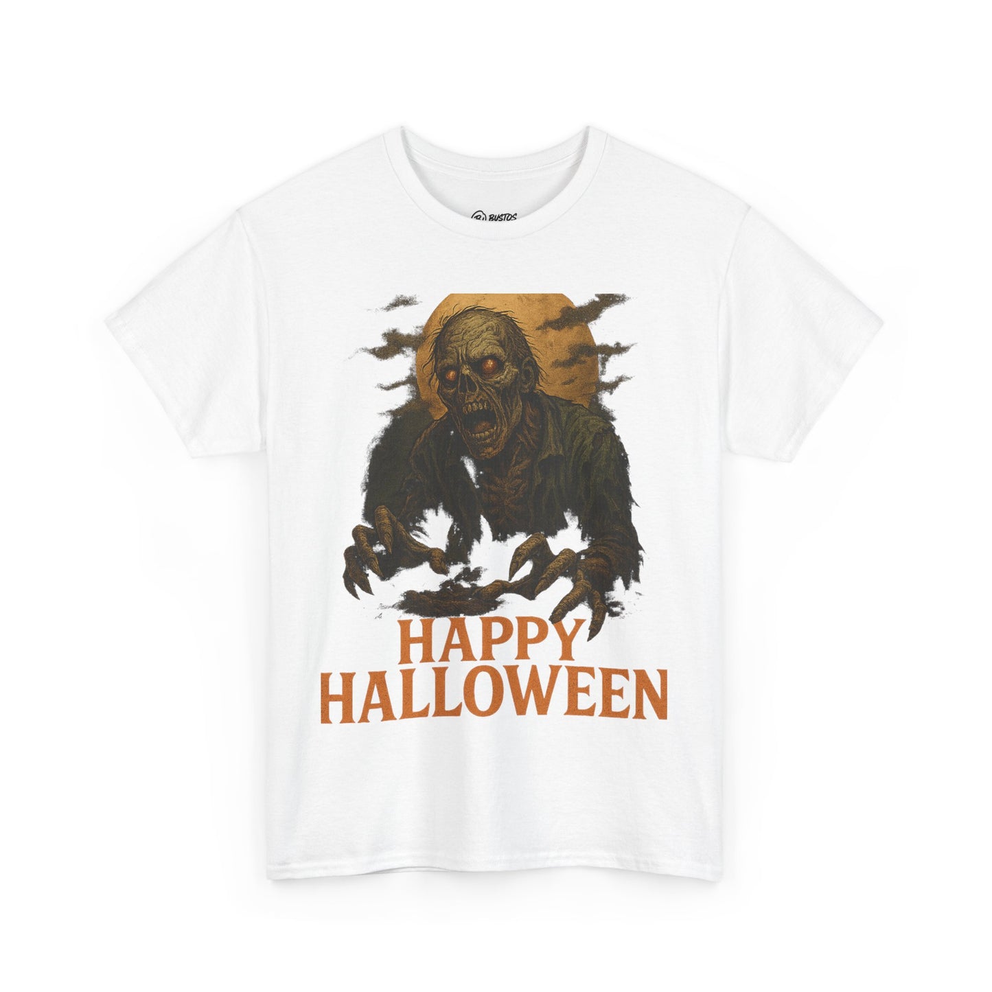 Halloween Zombie Unisex Heavy Cotton Tee, Spooky T-Shirt, Halloween Costume Shirt, Halloween Party Apparel, Trick or Treat Tee