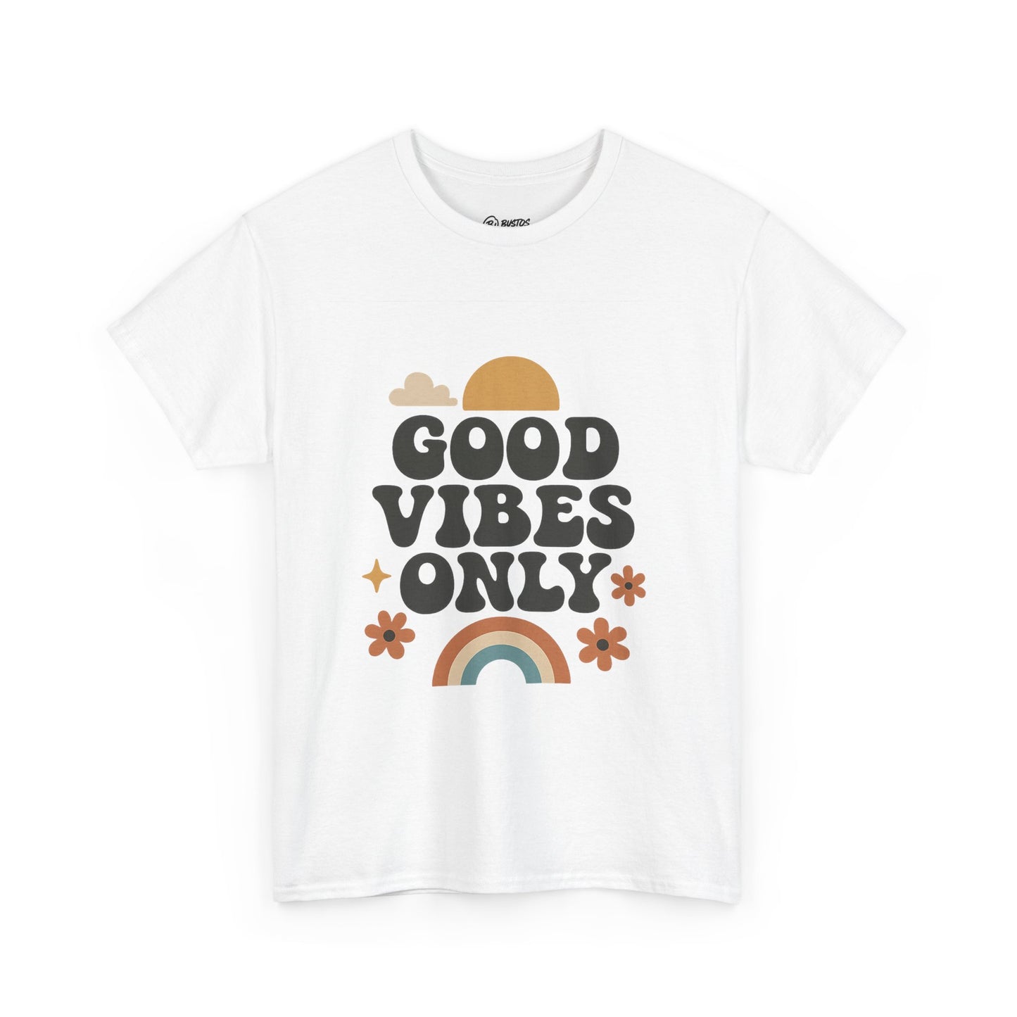 Good Vibes Only Unisex Heavy Cotton Tee, Positive Message Shirt, Casual Everyday Tee, Gift for Friends, Summer Wear