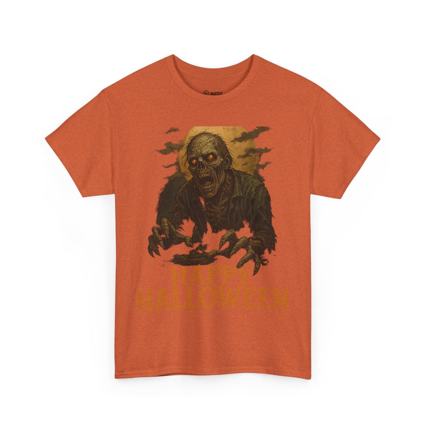 Halloween Zombie Unisex Heavy Cotton Tee, Spooky T-Shirt, Halloween Costume Shirt, Halloween Party Apparel, Trick or Treat Tee