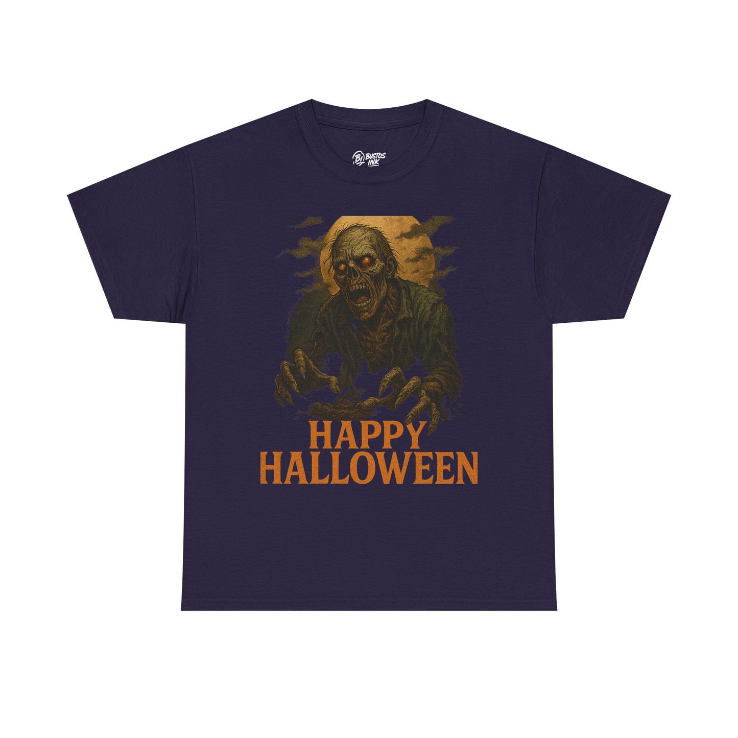 Halloween Zombie Unisex Heavy Cotton Tee, Spooky T-Shirt, Halloween Costume Shirt, Halloween Party Apparel, Trick or Treat Tee