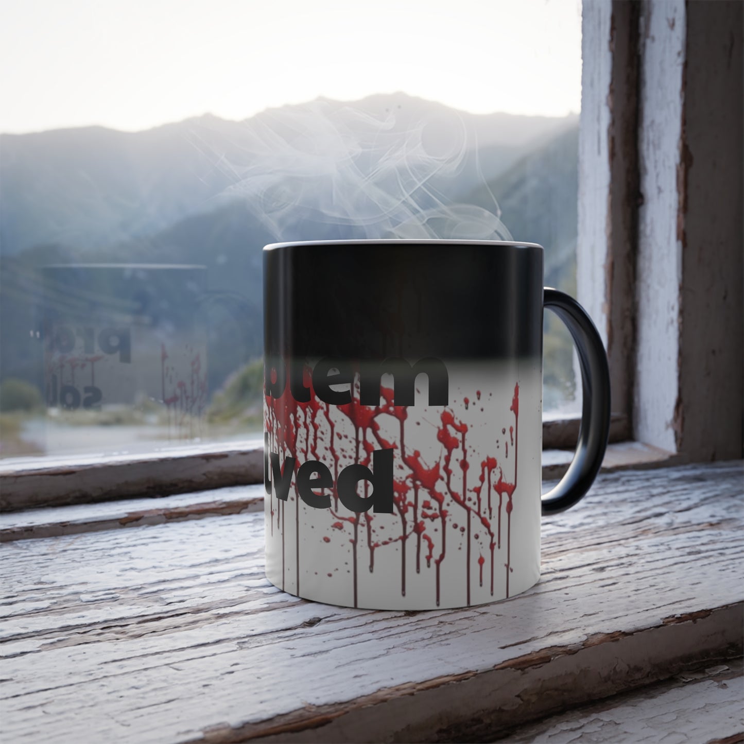 Morphing Blood Splatter Halloween Mug-Problem Solved
