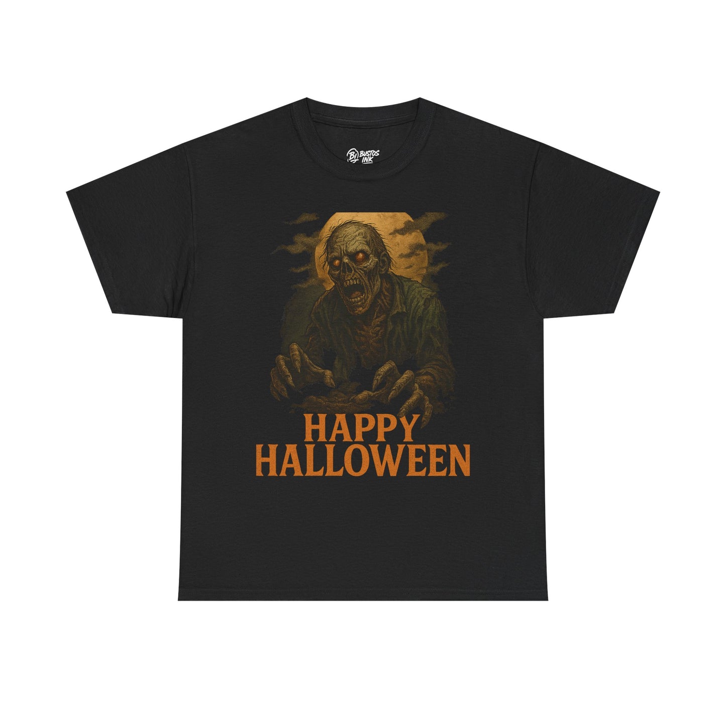 Halloween Zombie Unisex Heavy Cotton Tee, Spooky T-Shirt, Halloween Costume Shirt, Halloween Party Apparel, Trick or Treat Tee