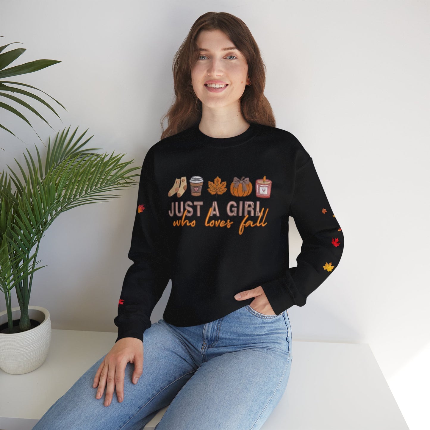 Cozy Fall Sweatshirt, Just a Girl Who Loves Fall, Comfy Crewneck Sweatshirt