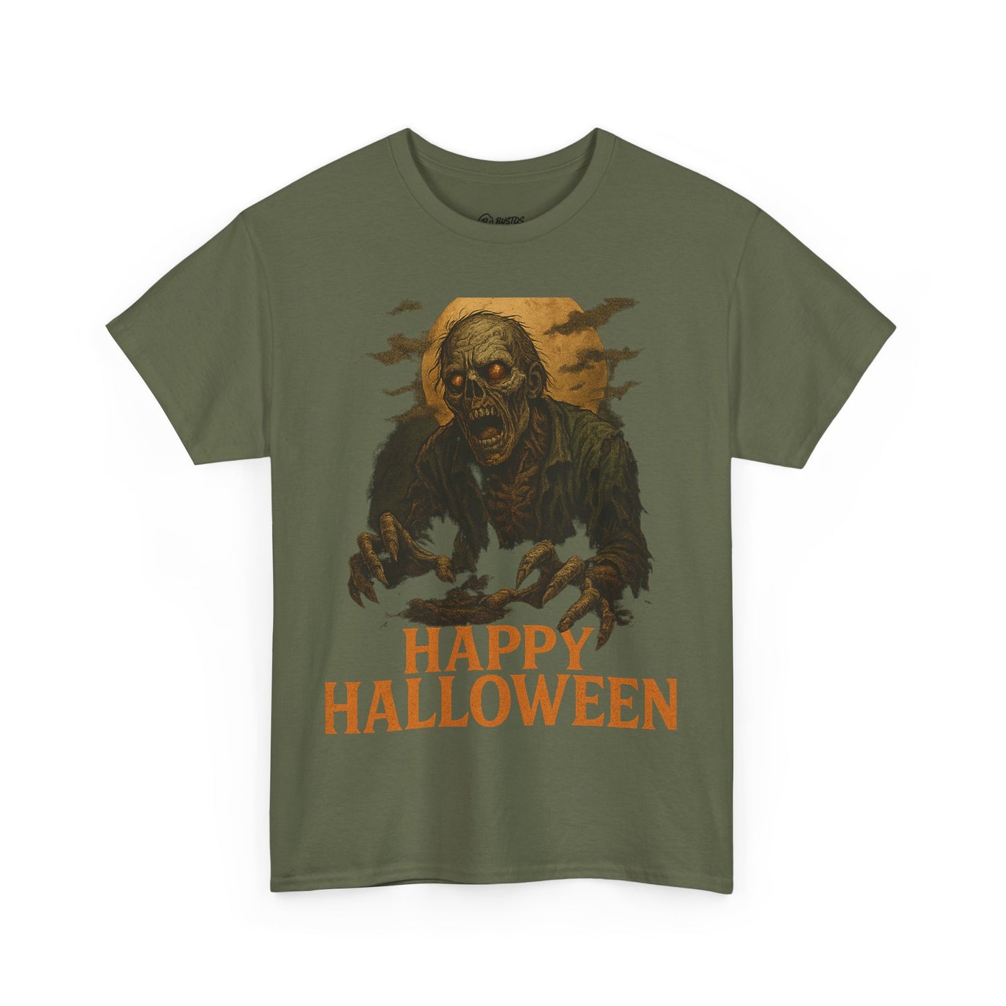 Halloween Zombie Unisex Heavy Cotton Tee, Spooky T-Shirt, Halloween Costume Shirt, Halloween Party Apparel, Trick or Treat Tee
