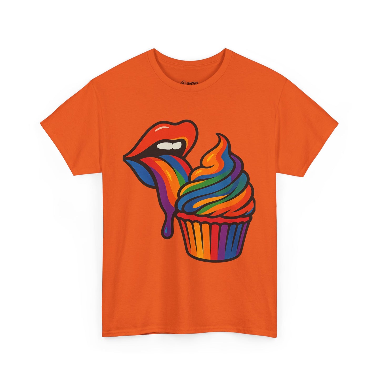 Rainbow Cupcake Unisex Tee, Fun Graphic Tee, Pride Shirt, Gift for Food Lovers, Vibrant Casual Wear
