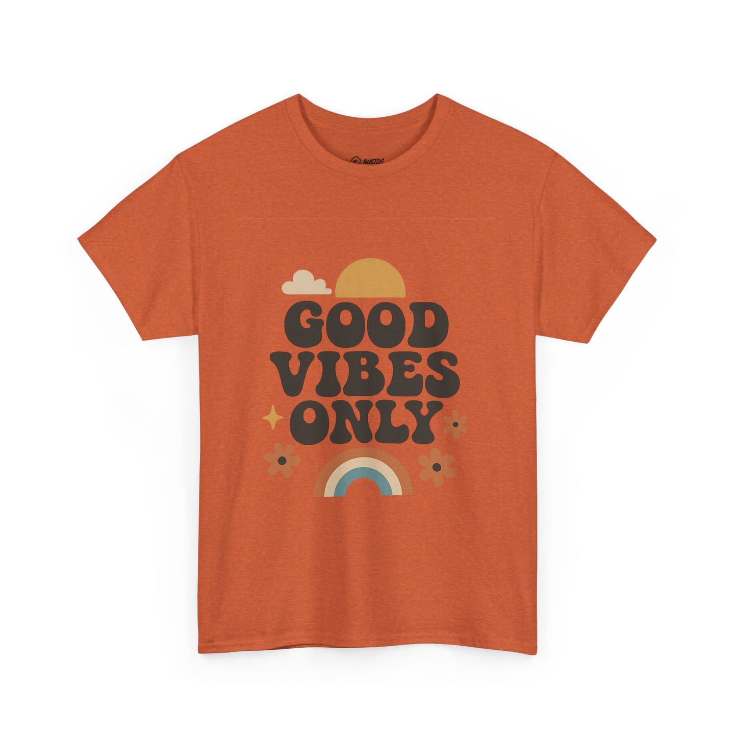Good Vibes Only Unisex Heavy Cotton Tee, Positive Message Shirt, Casual Everyday Tee, Gift for Friends, Summer Wear
