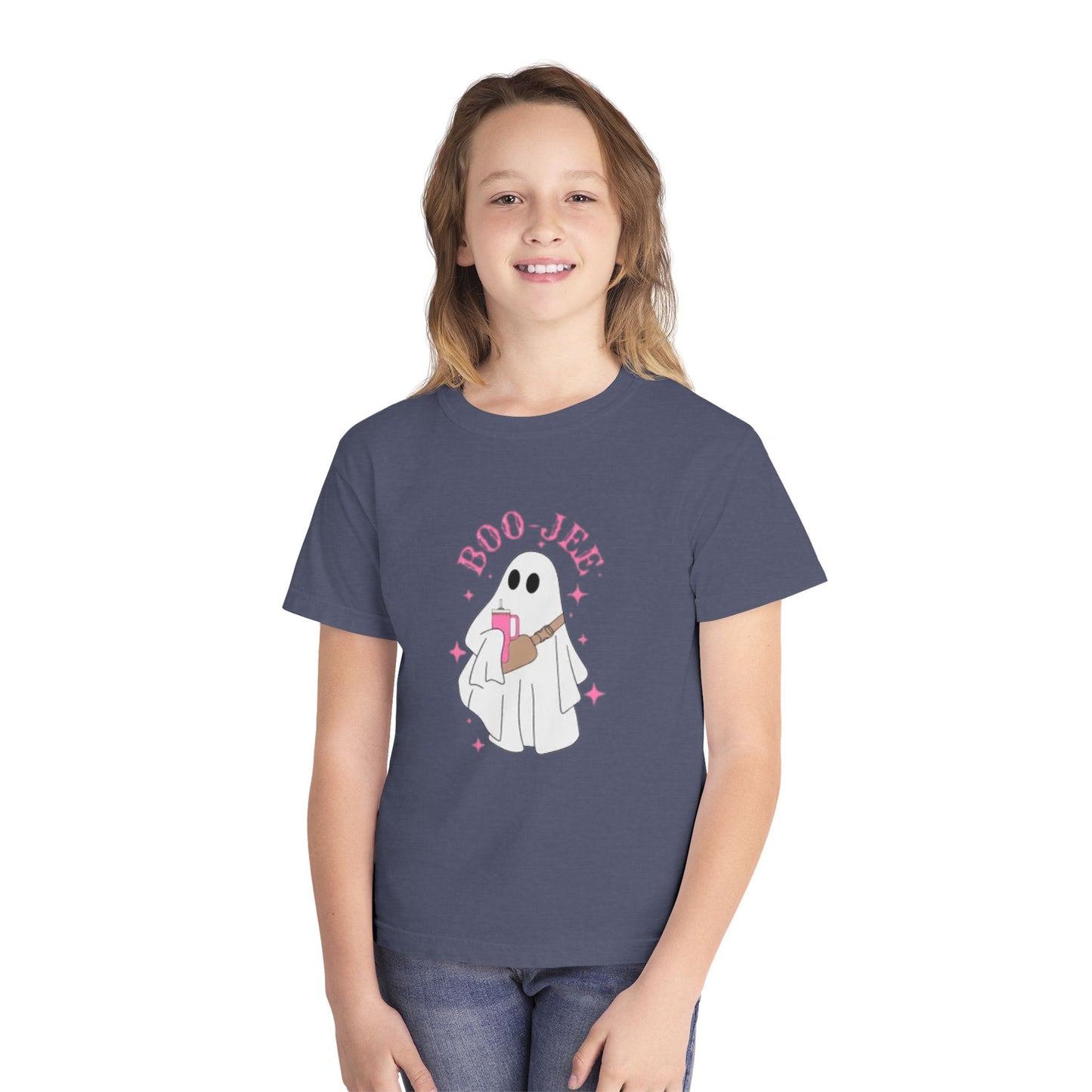 Boo Jee Ghost Youth Midweight Tee-Halloween Shirt
