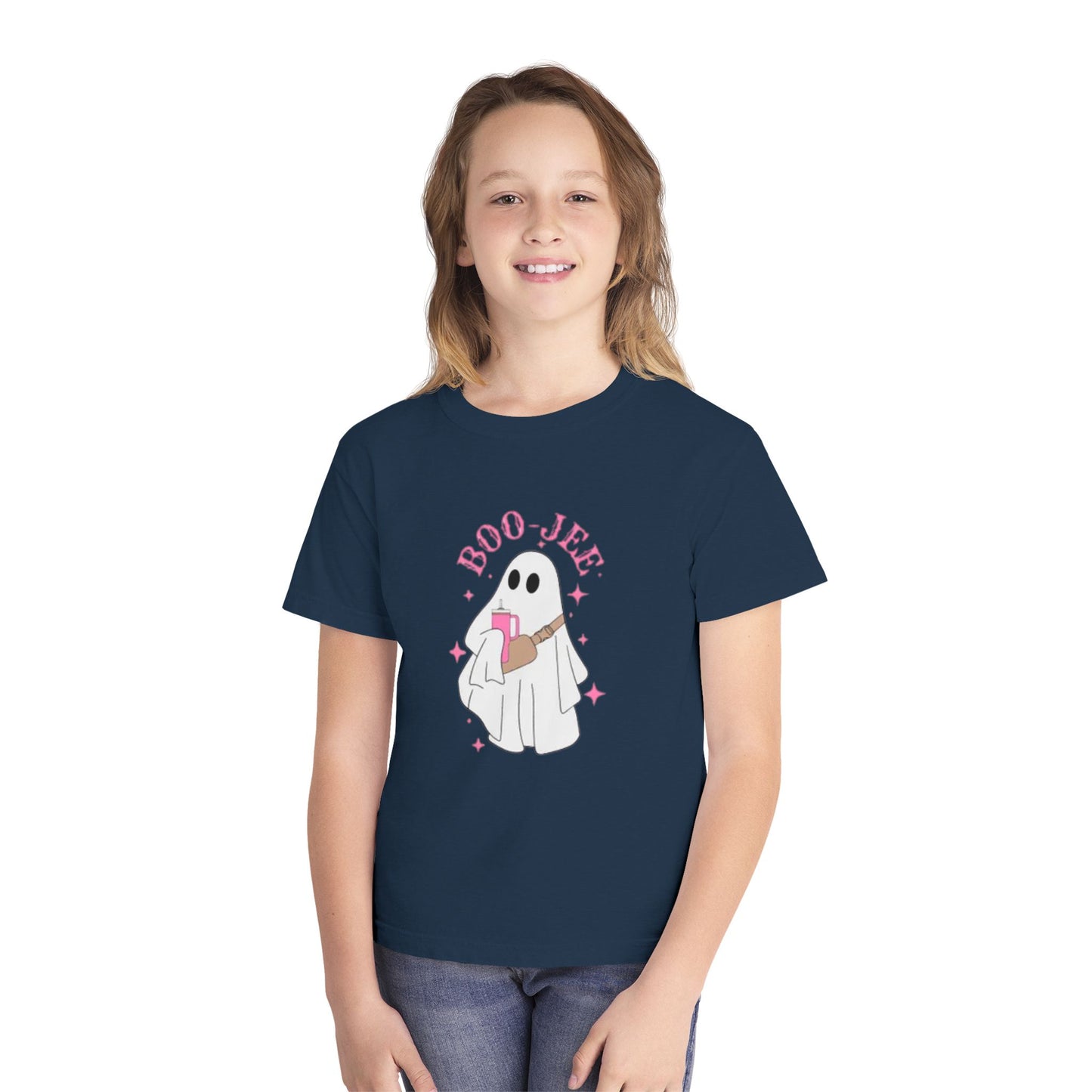 Boo Jee Ghost Youth Midweight Tee-Halloween Shirt