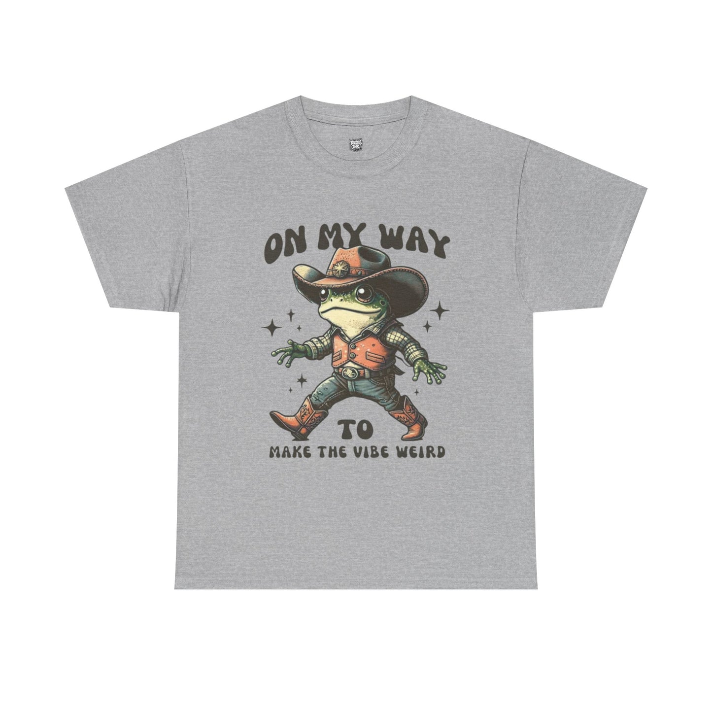 Playful Vibe Frog Tee | Unisex Heavy Cotton T-Shirt, Quirky Graphic Tee, Unique Gift, Casual Wear, Fun Humor Shirt