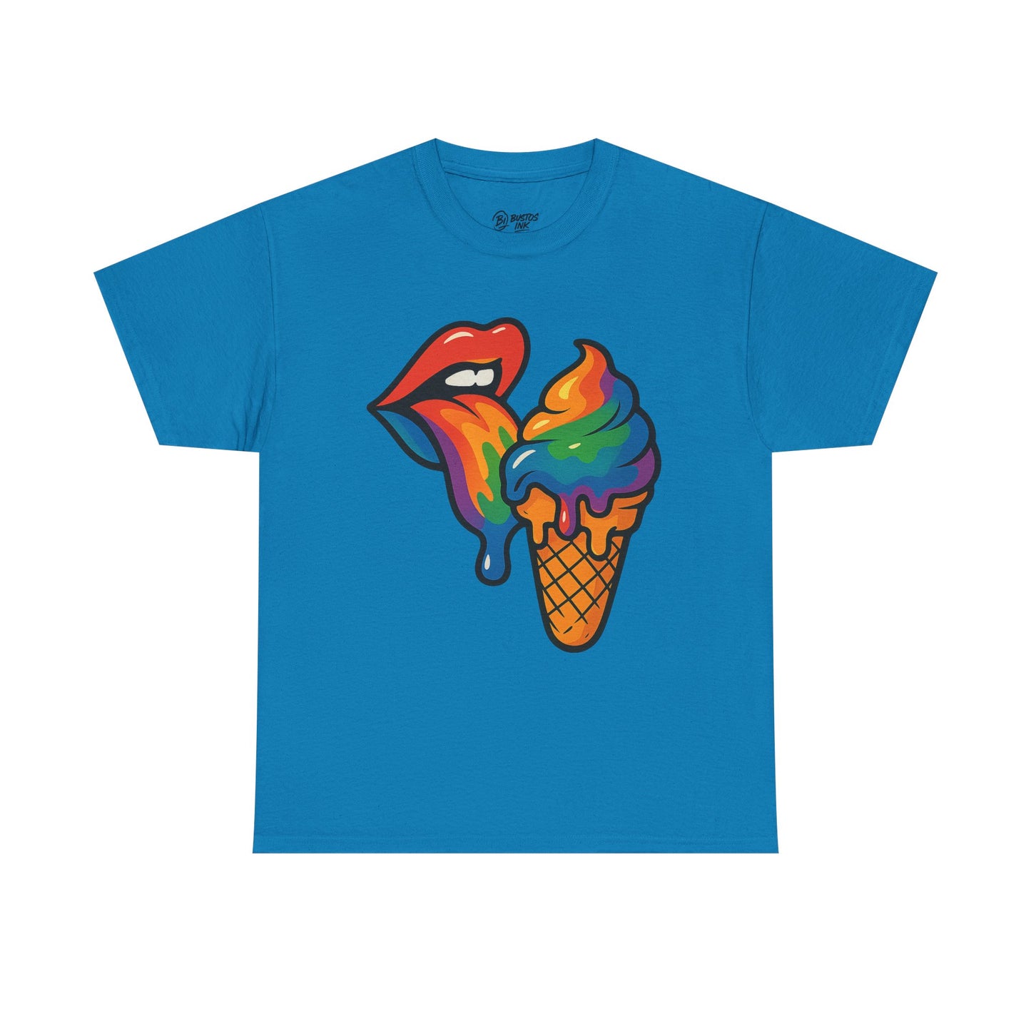 Colorful Ice Cream Lips Tee - Fun Summer Shirt, LGBTQ+ Pride Apparel, Unique Gift for Ice Cream Lovers, Casual Wear, Statement T-Shirt