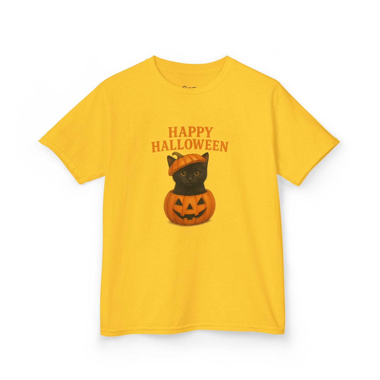 Halloween Kids Tee, Happy Halloween Shirt, Pumpkin Cat Design, Kids Halloween Costume, Fall Holiday Apparel
