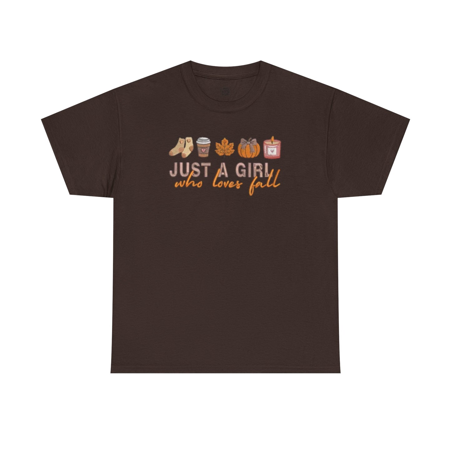 Just a Girl Who Loves Fall- Unisex Heavy Cotton Short Sleeve Tee
