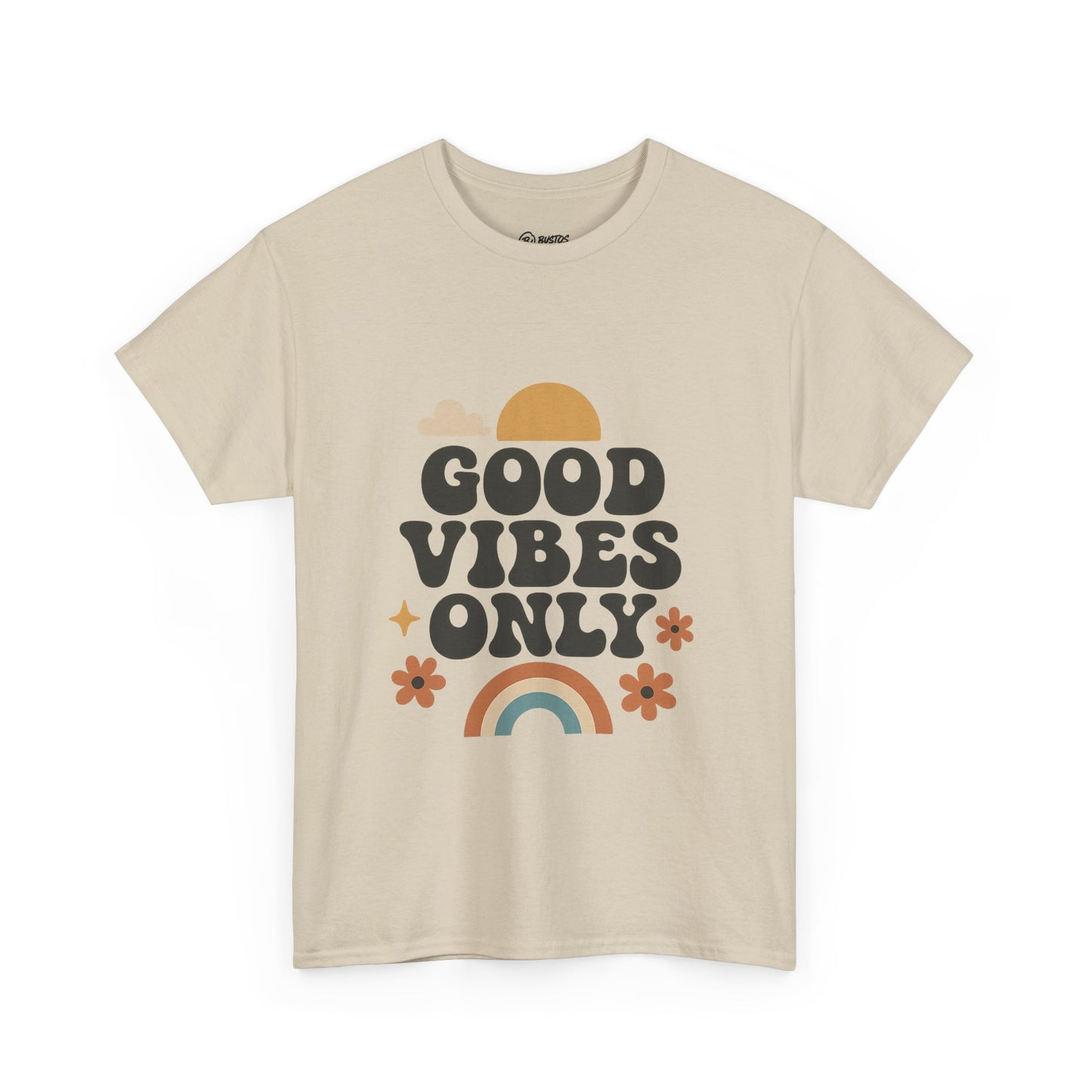 Good Vibes Only Unisex Heavy Cotton Tee, Positive Message Shirt, Casual Everyday Tee, Gift for Friends, Summer Wear