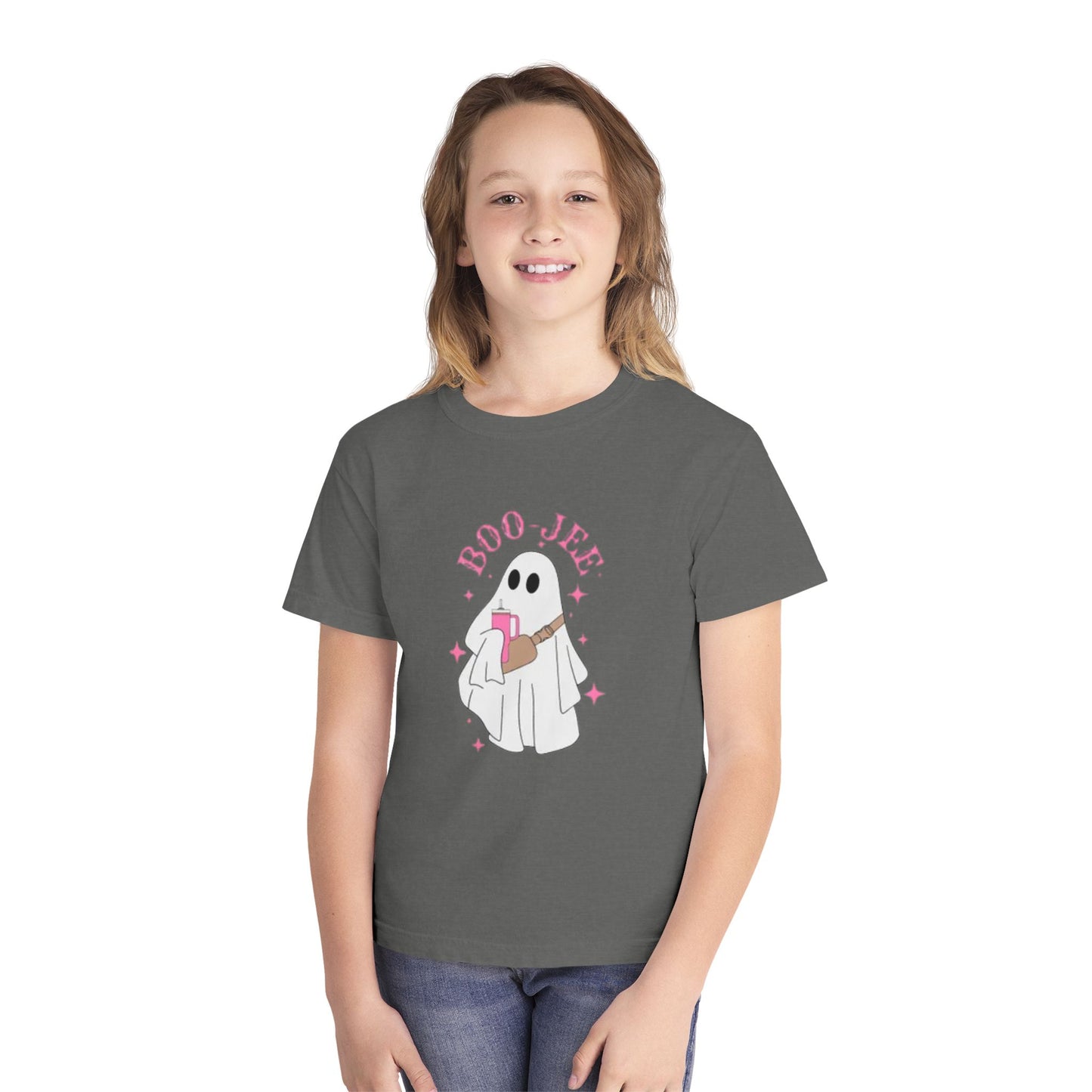 Boo Jee Ghost Youth Midweight Tee-Halloween Shirt
