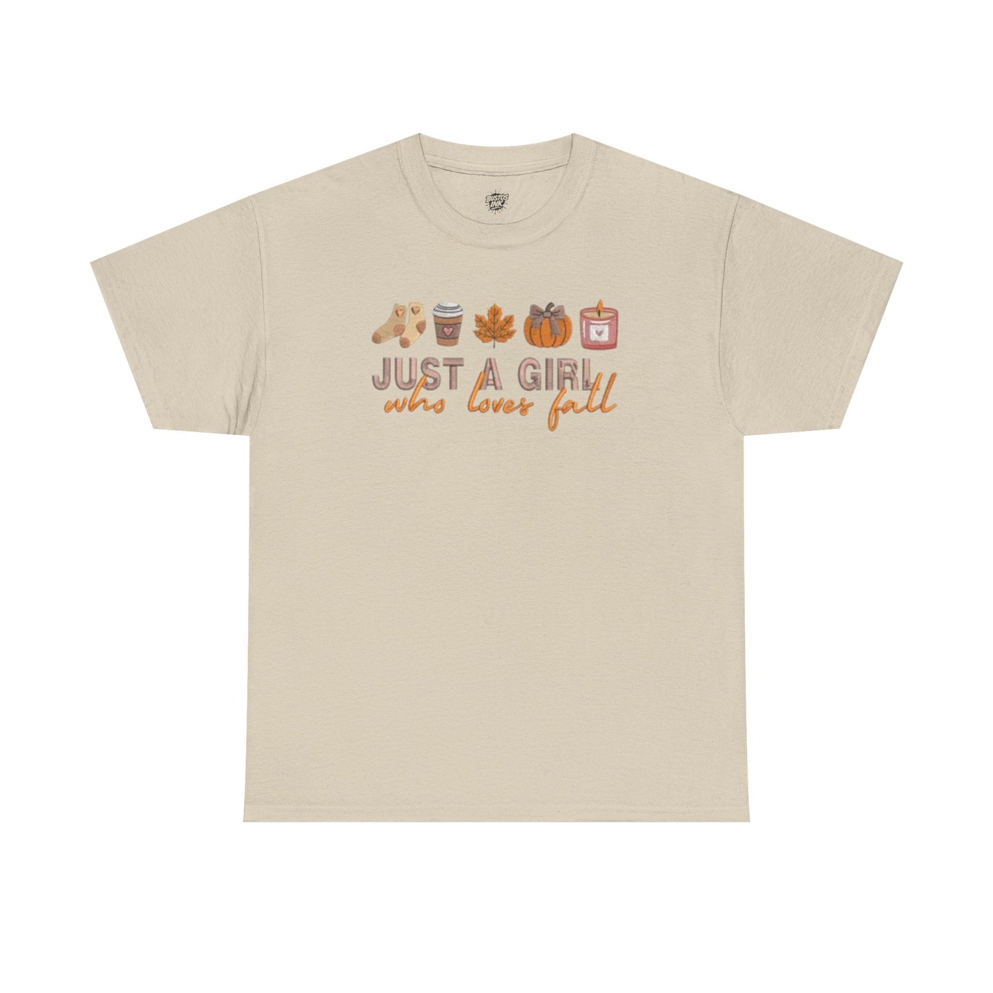 Just a Girl Who Loves Fall- Unisex Heavy Cotton Short Sleeve Tee