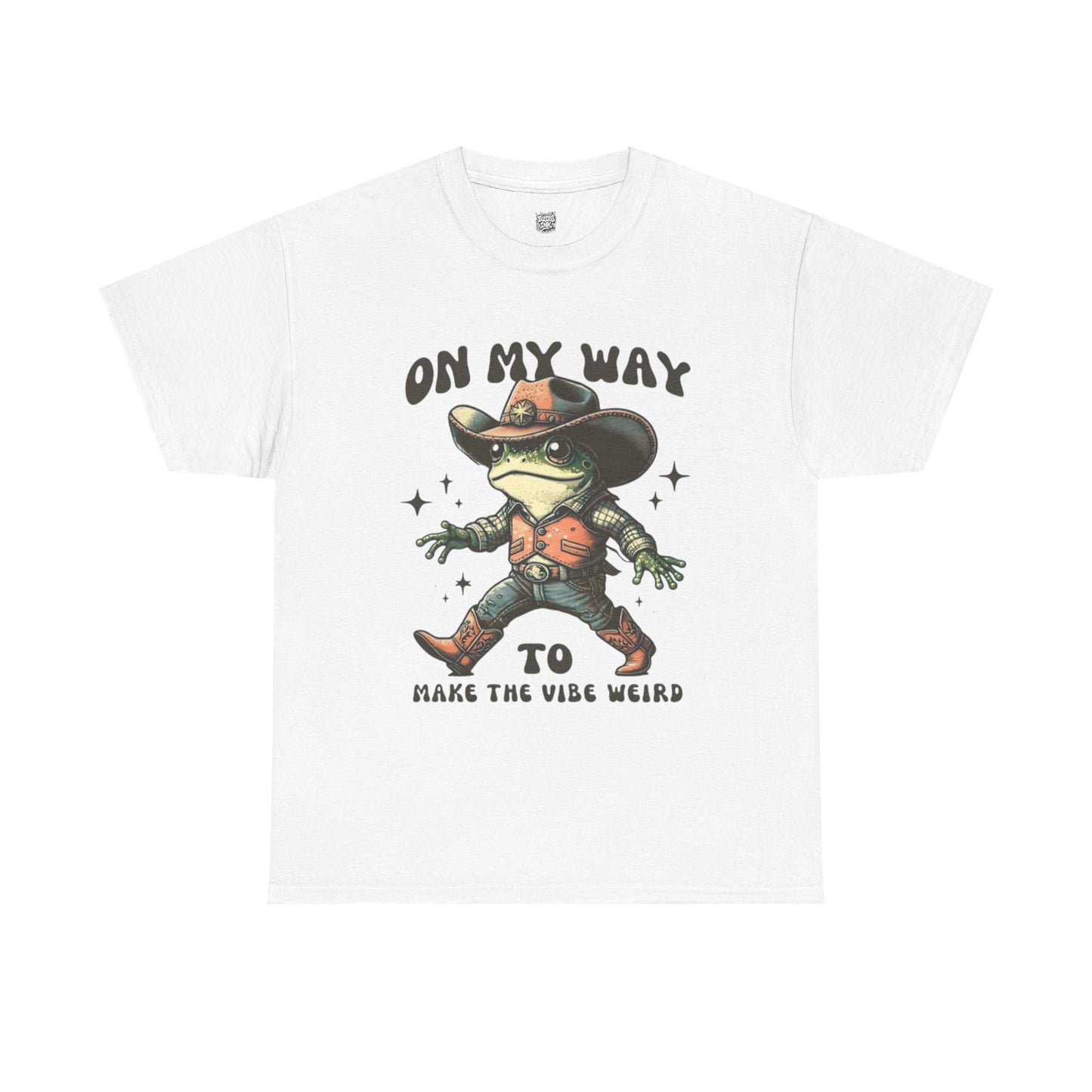 Playful Vibe Frog Tee | Unisex Heavy Cotton T-Shirt, Quirky Graphic Tee, Unique Gift, Casual Wear, Fun Humor Shirt