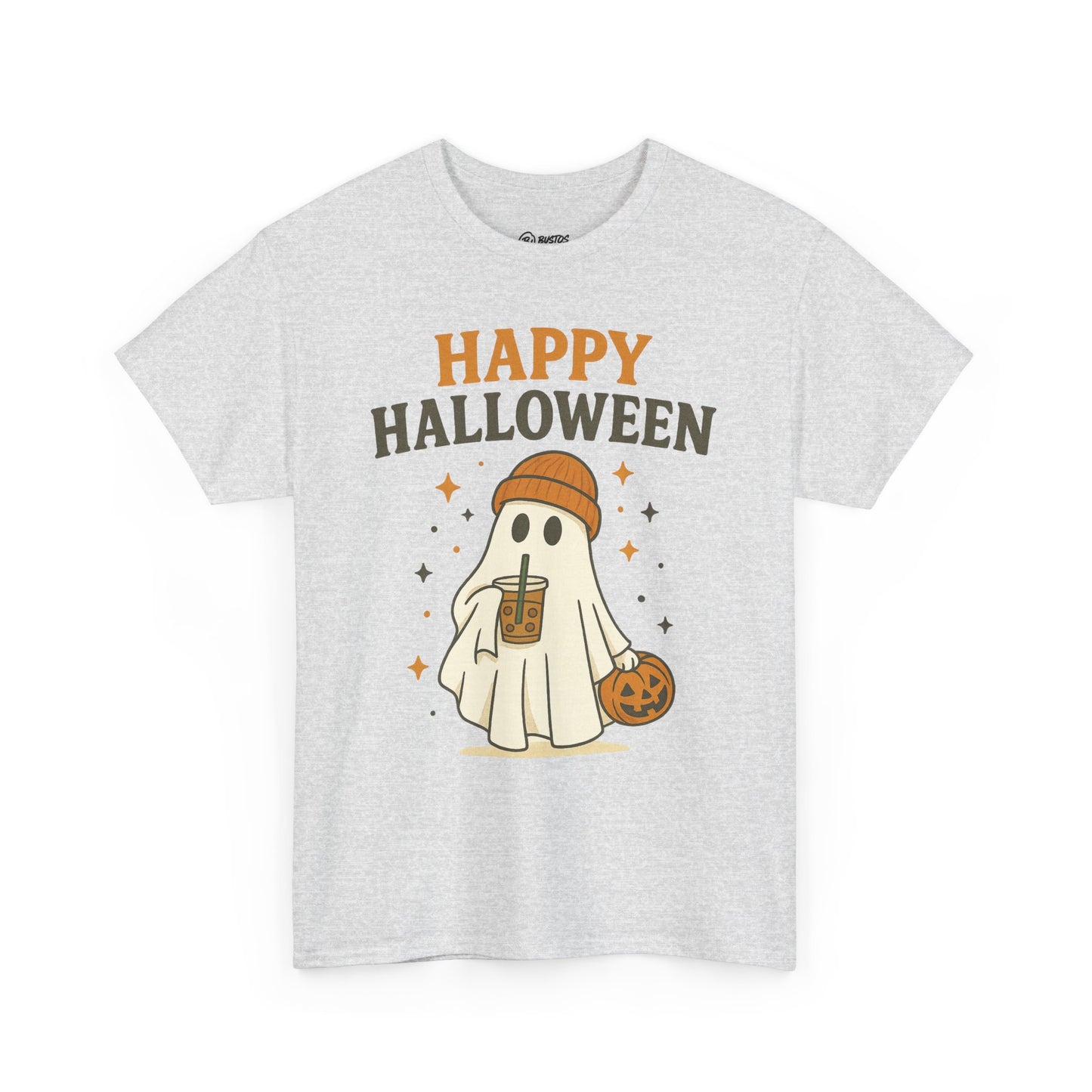 Happy Halloween Unisex Heavy Cotton Tee - Spooky Ghost Shirt, Fall Fashion, Halloween Party Wear, Trick or Treat Tee, Seasonal Gift