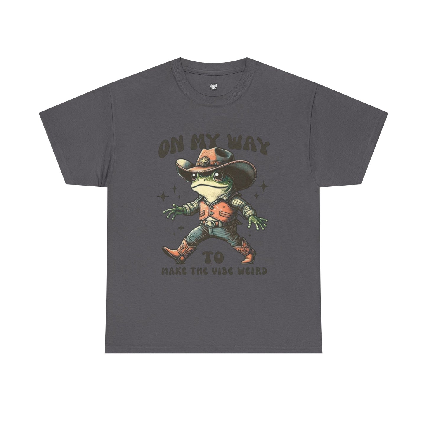 Playful Vibe Frog Tee | Unisex Heavy Cotton T-Shirt, Quirky Graphic Tee, Unique Gift, Casual Wear, Fun Humor Shirt