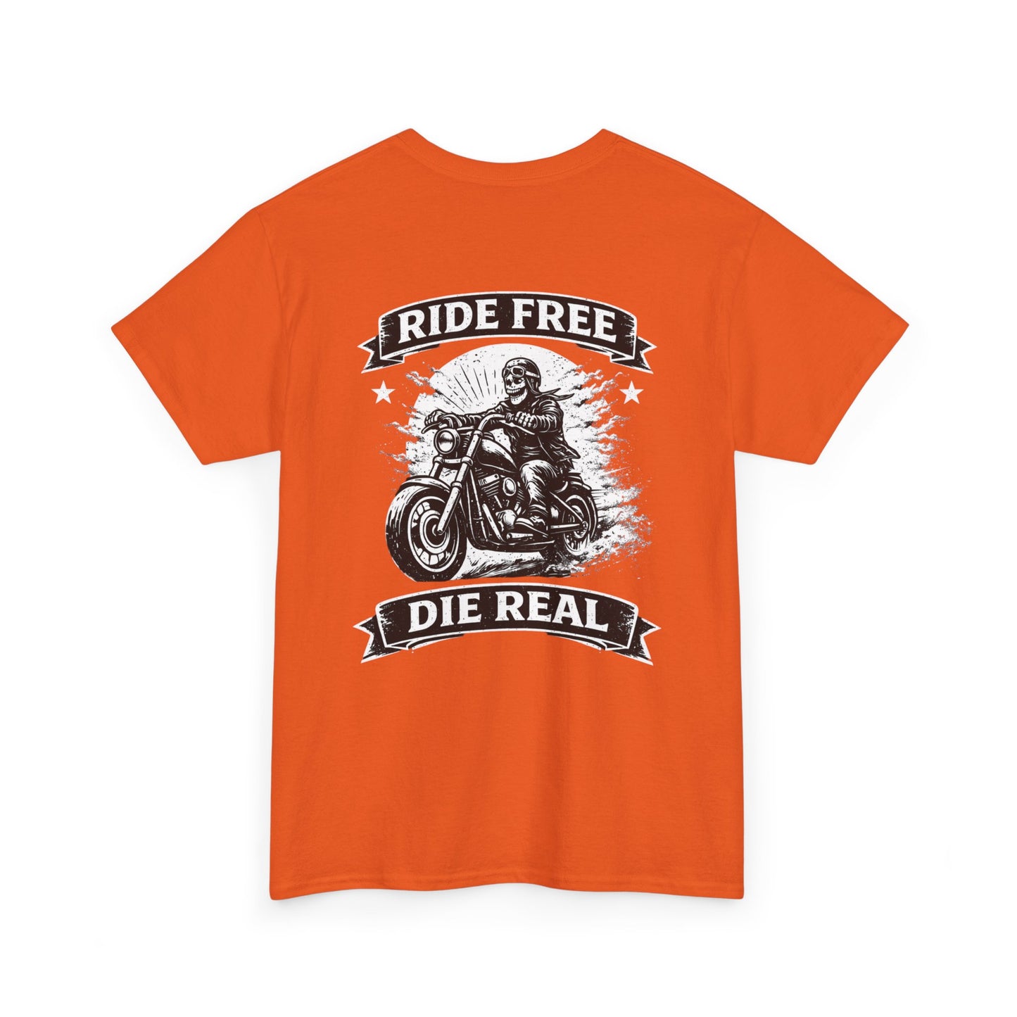 Ride Free Die Real Motorcycle Tee — Biker Vintage Skull Graphic T-Shirt
