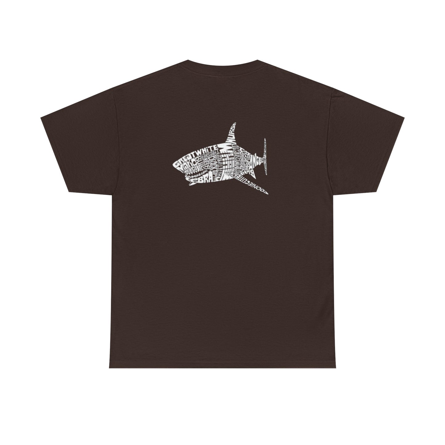 Shark Word Art Graphic Tee, Unisex Short Sleeve Cotton T-Shirt