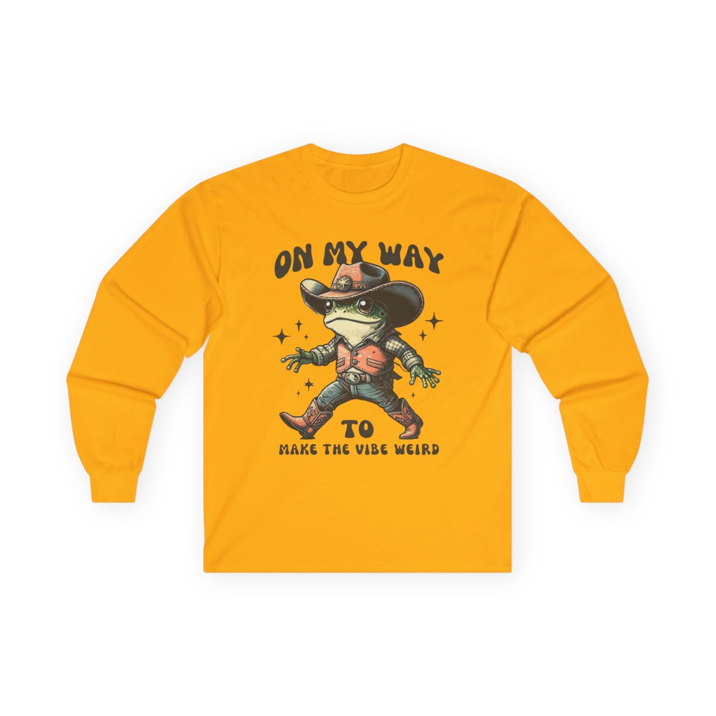 Playful Vibe Frog Tee | Unisex Heavy Cotton Long Sleeve T-Shirt