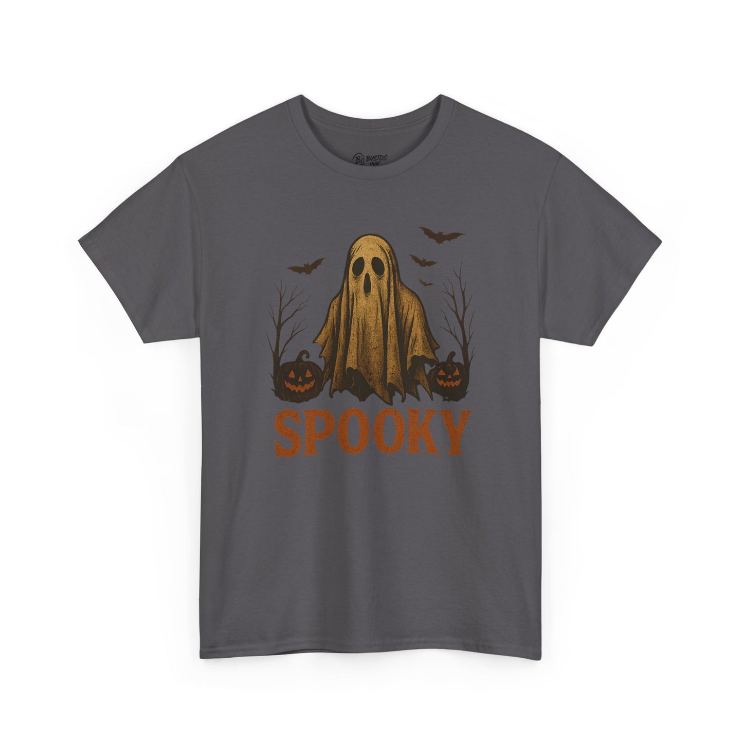 Spooky Ghost Unisex Heavy Cotton Tee, Halloween Shirt, Fall Fashion, Graphic Tee, Casual Wear, Costume Top