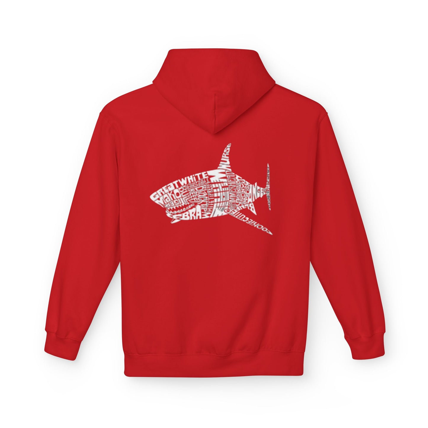 Shark Word Art Hoodie - Unisex Fleece Sweatshirt