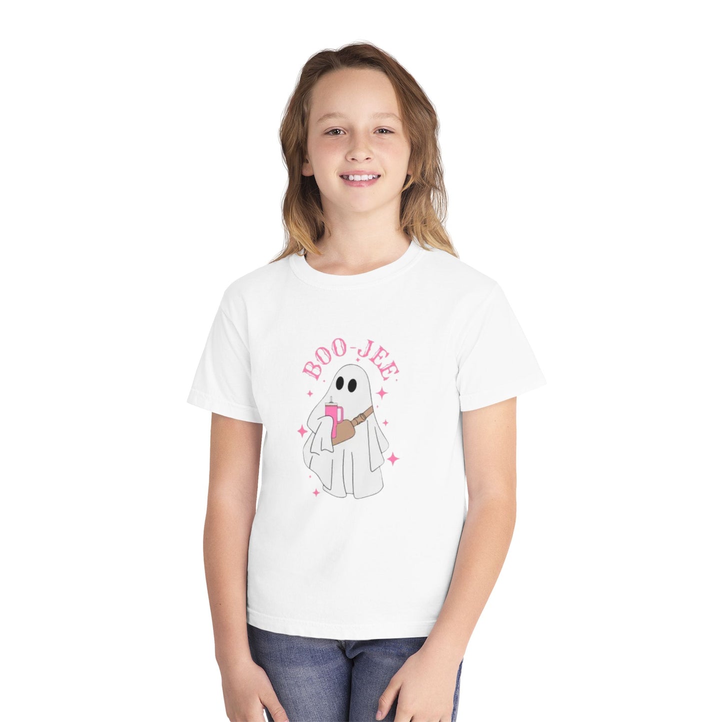 Boo Jee Ghost Youth Midweight Tee-Halloween Shirt