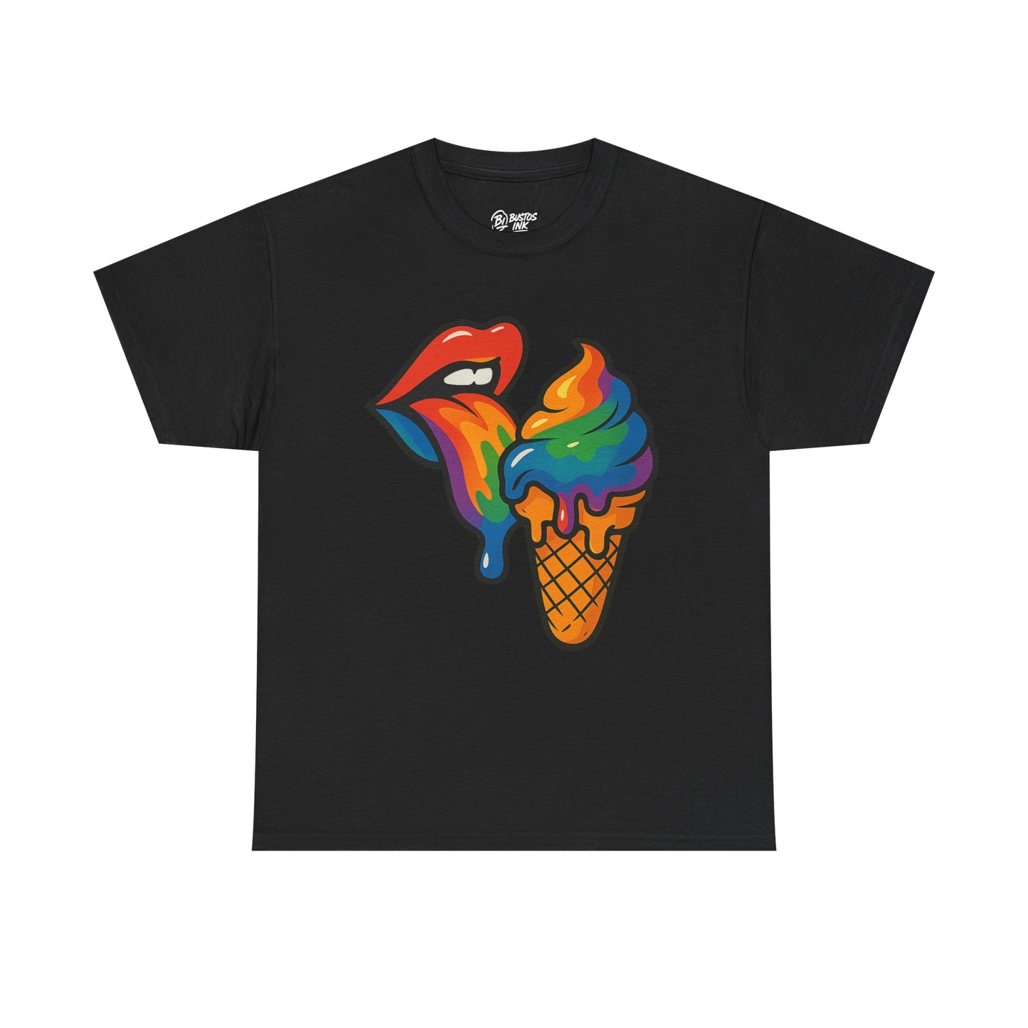 Colorful Ice Cream Lips Tee - Fun Summer Shirt, LGBTQ+ Pride Apparel, Unique Gift for Ice Cream Lovers, Casual Wear, Statement T-Shirt