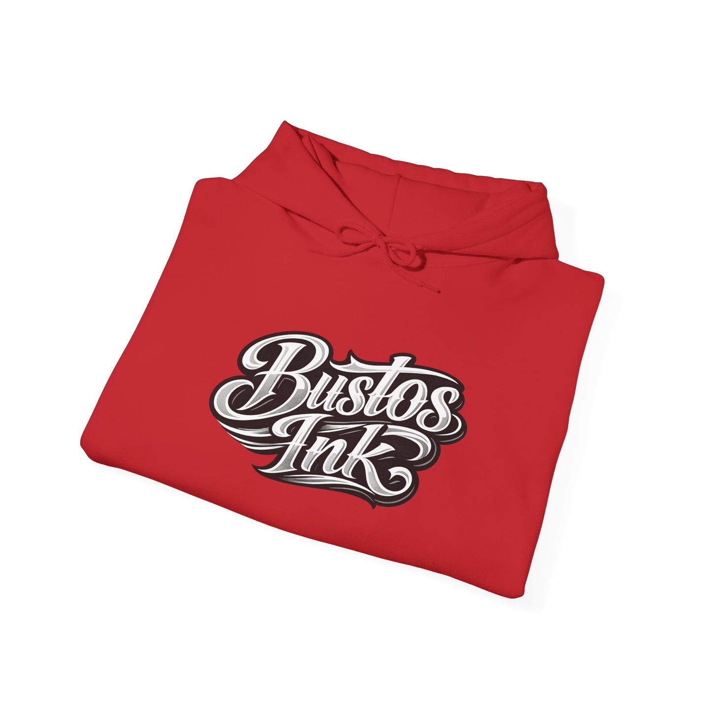 Bustos Ink Script Logo Hoodie — Graphic Streetwear Pullover