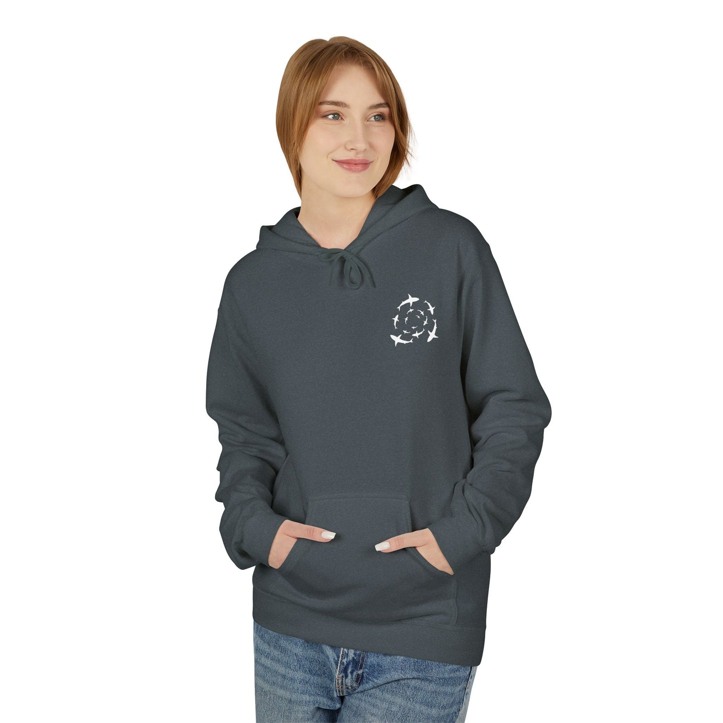 Shark Word Art Hoodie - Unisex Fleece Sweatshirt