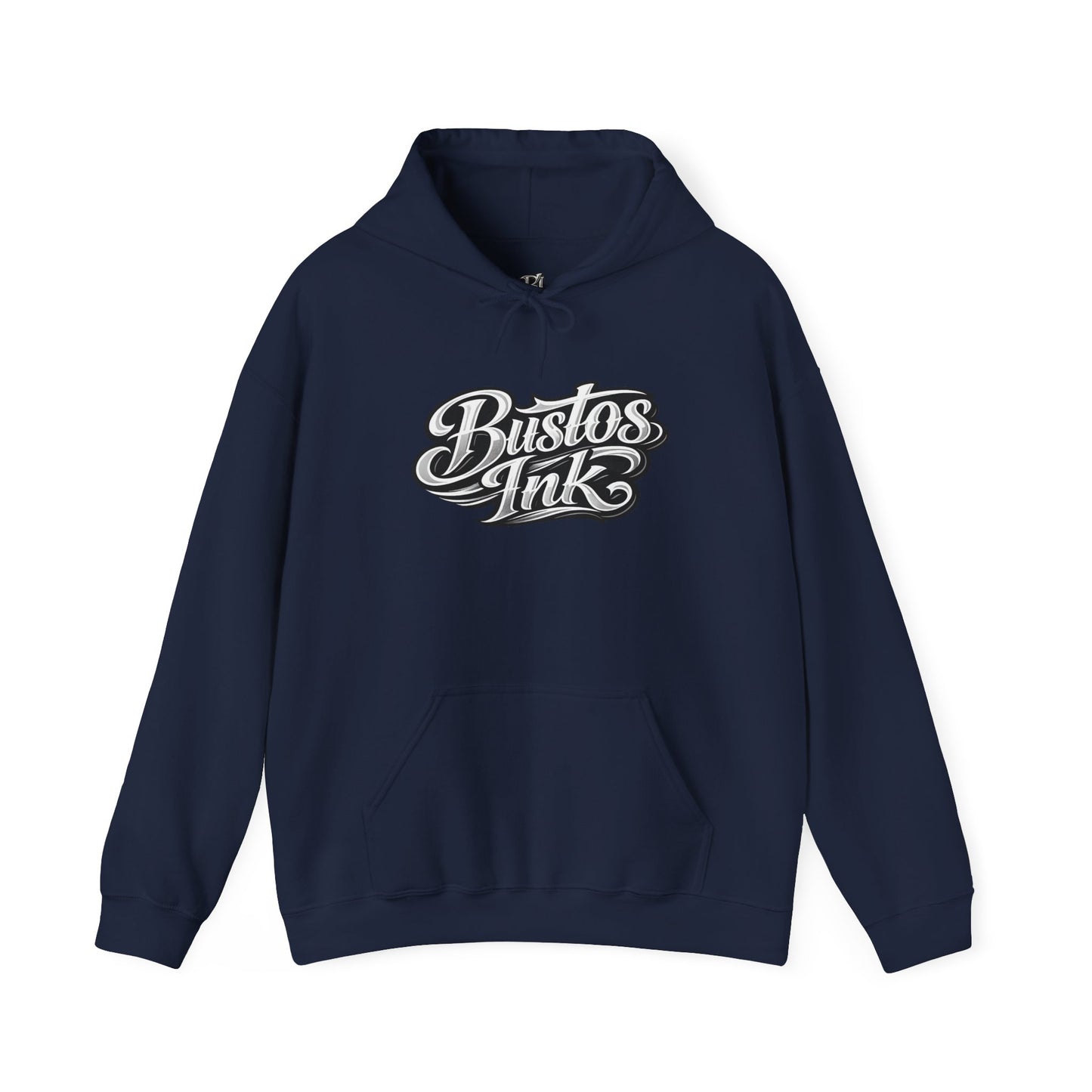 Bustos Ink Script Logo Hoodie — Graphic Streetwear Pullover