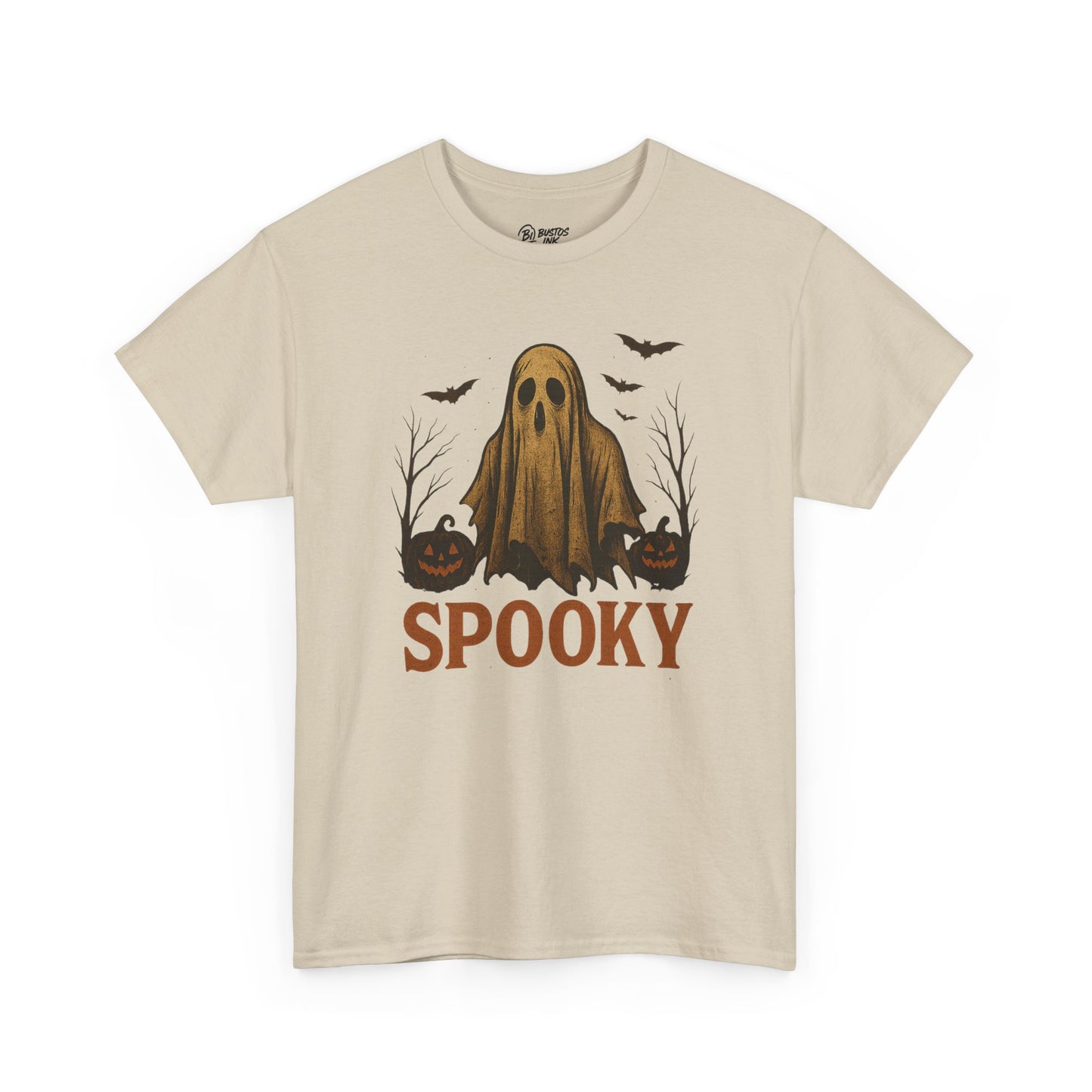Spooky Ghost Unisex Heavy Cotton Tee, Halloween Shirt, Fall Fashion, Graphic Tee, Casual Wear, Costume Top