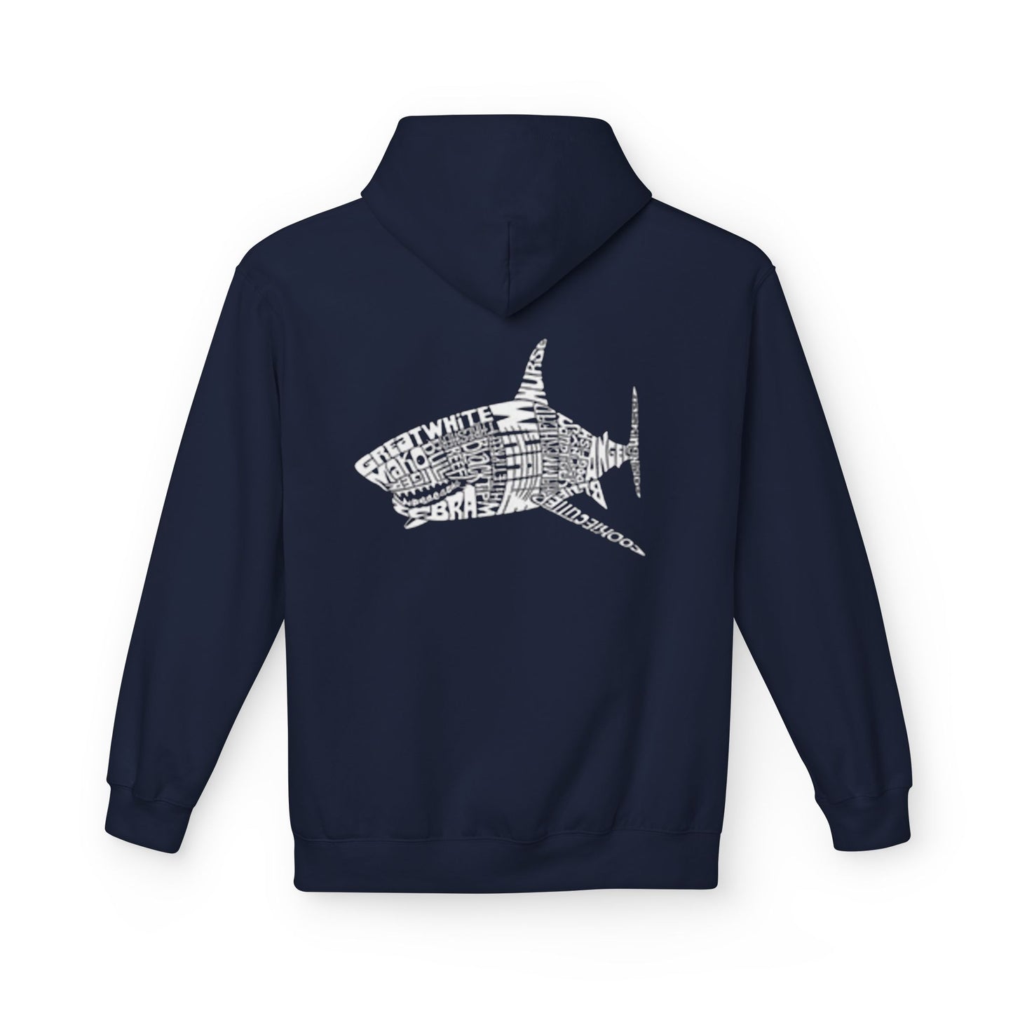 Shark Word Art Hoodie - Unisex Fleece Sweatshirt