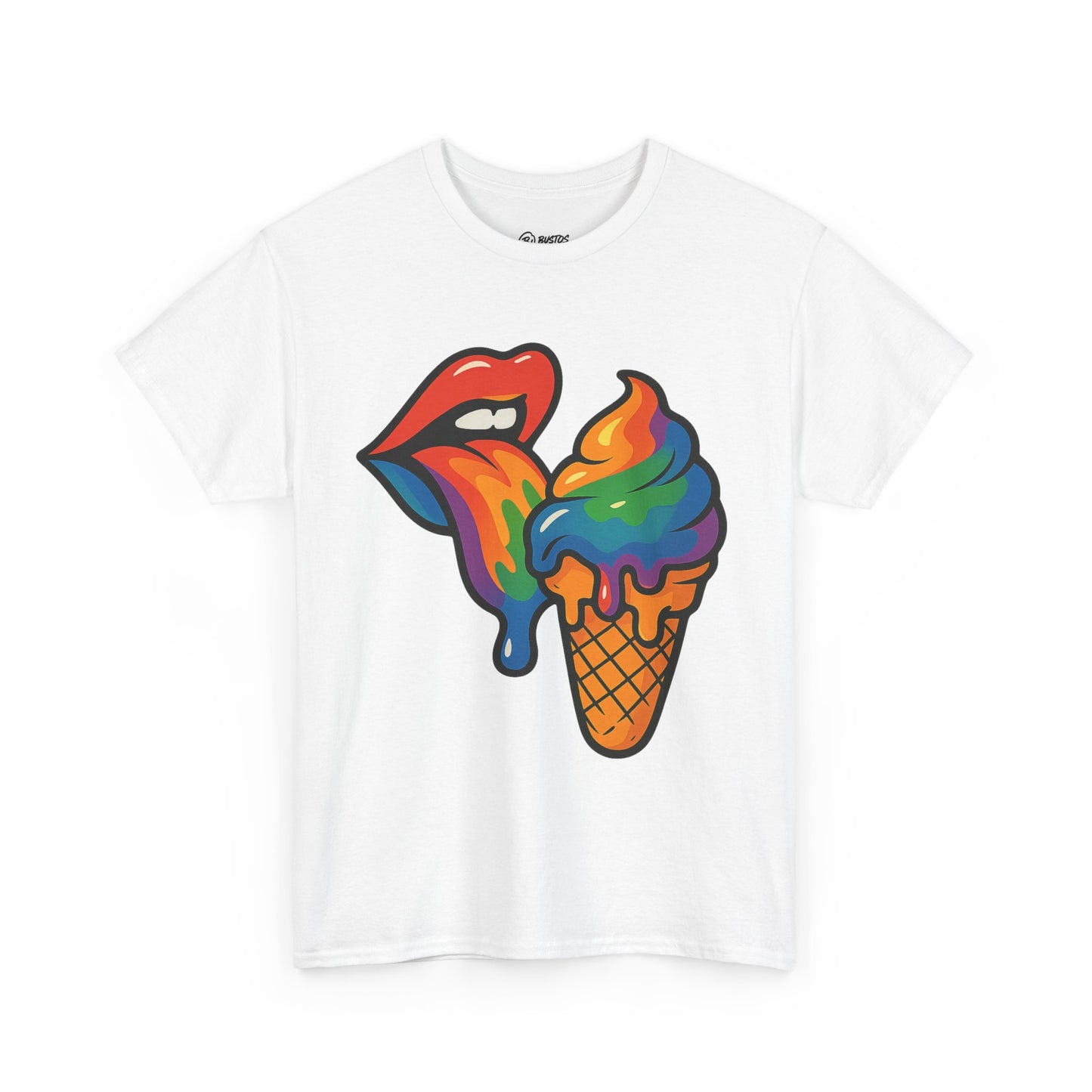 Colorful Ice Cream Lips Tee - Fun Summer Shirt, LGBTQ+ Pride Apparel, Unique Gift for Ice Cream Lovers, Casual Wear, Statement T-Shirt