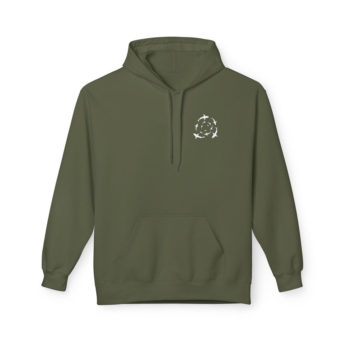 Shark Word Art Hoodie - Unisex Fleece Sweatshirt